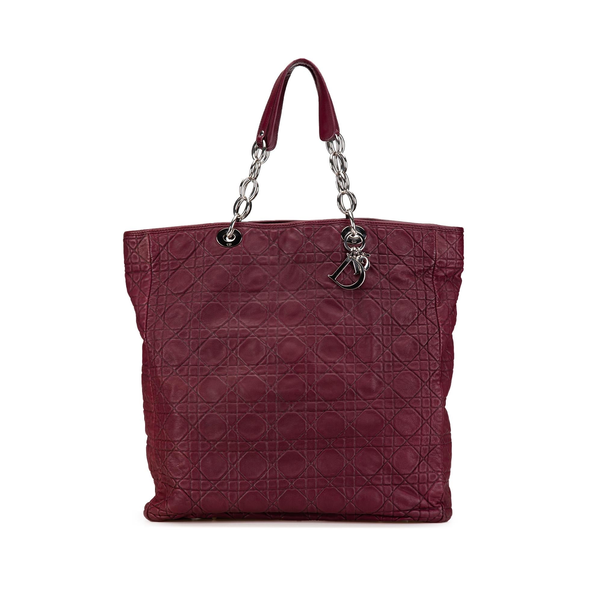 Dior Large Lambskin Cannage Lady Dior Soft Shopping Tote (SHG-kg4Y5I)