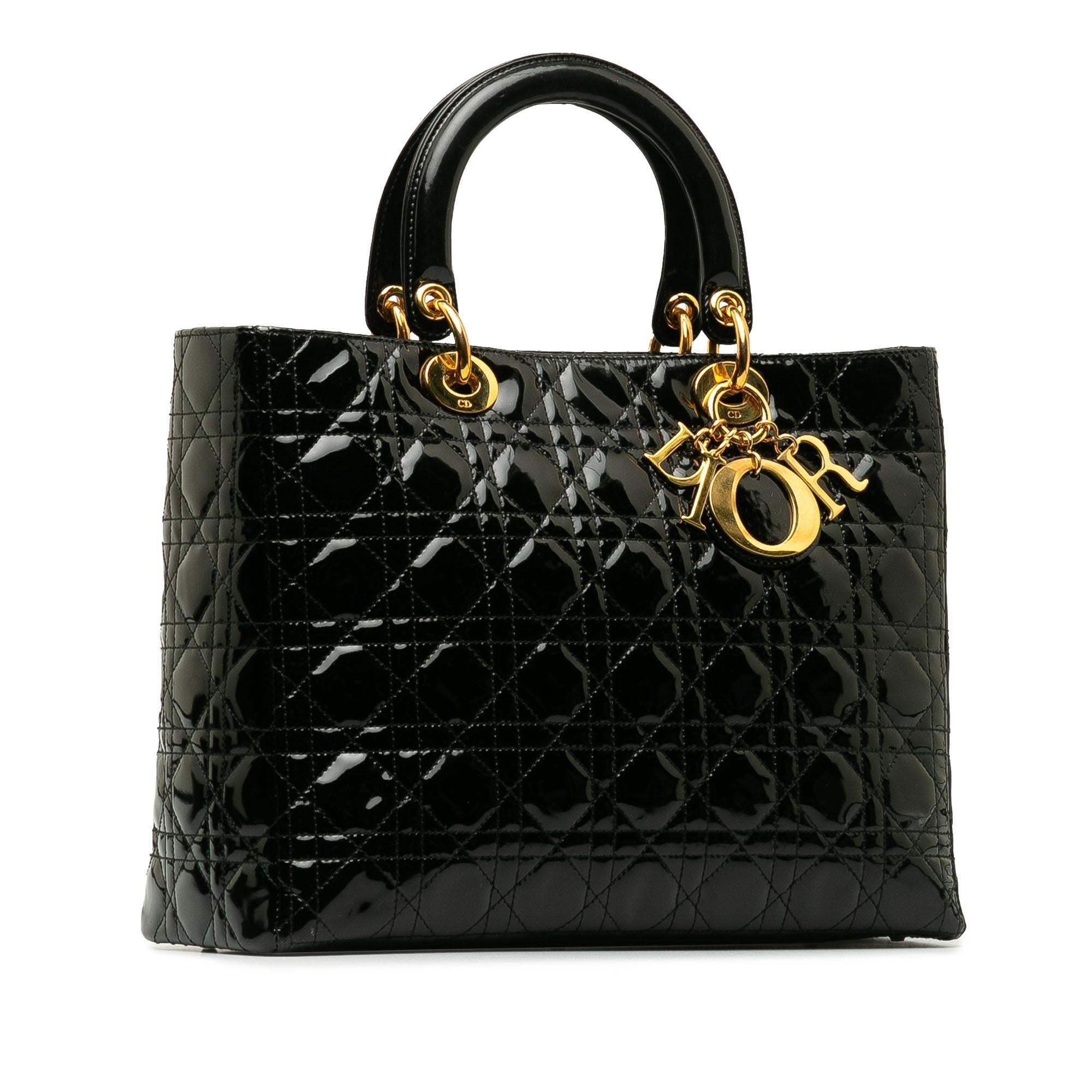 Dior Large Patent Cannage Lady Dior (SHG-LBSYp7)