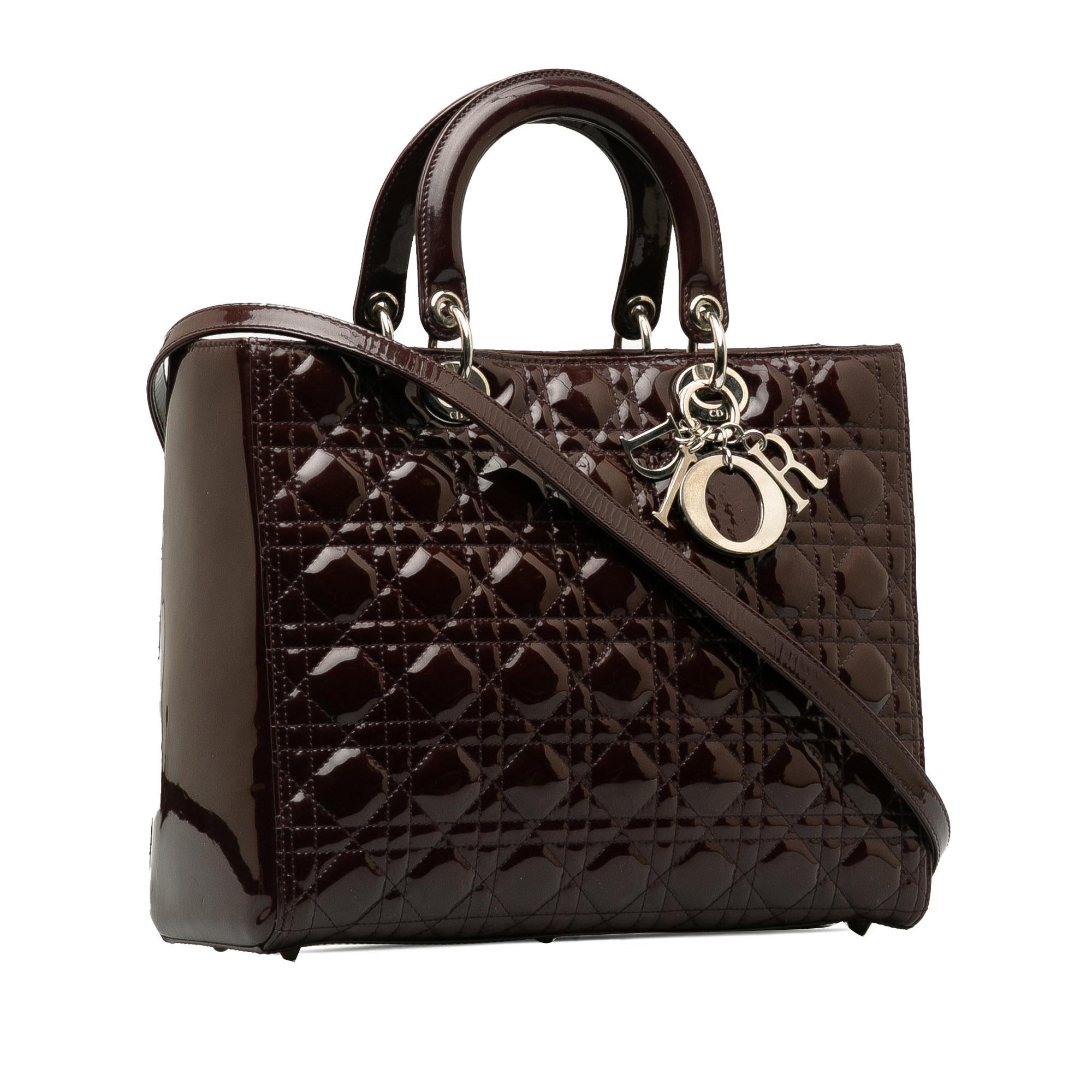 Dior Large Patent Cannage Lady Dior (SHG-LkCHAo)