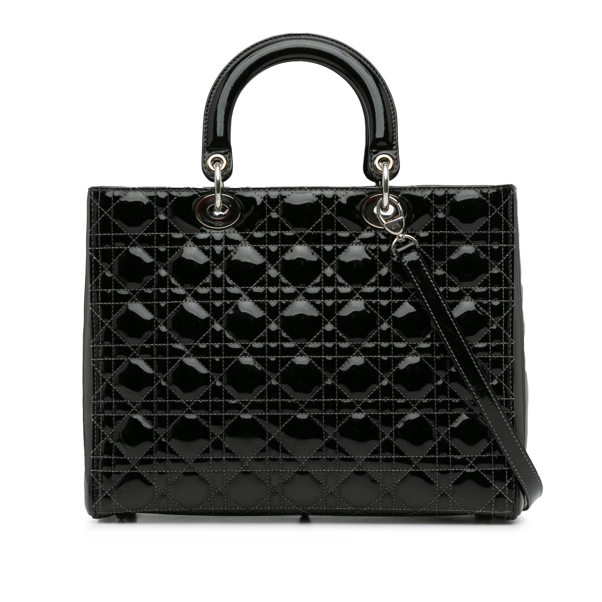 Dior Large Patent Cannage Lady Dior (SHG-bYroL1)