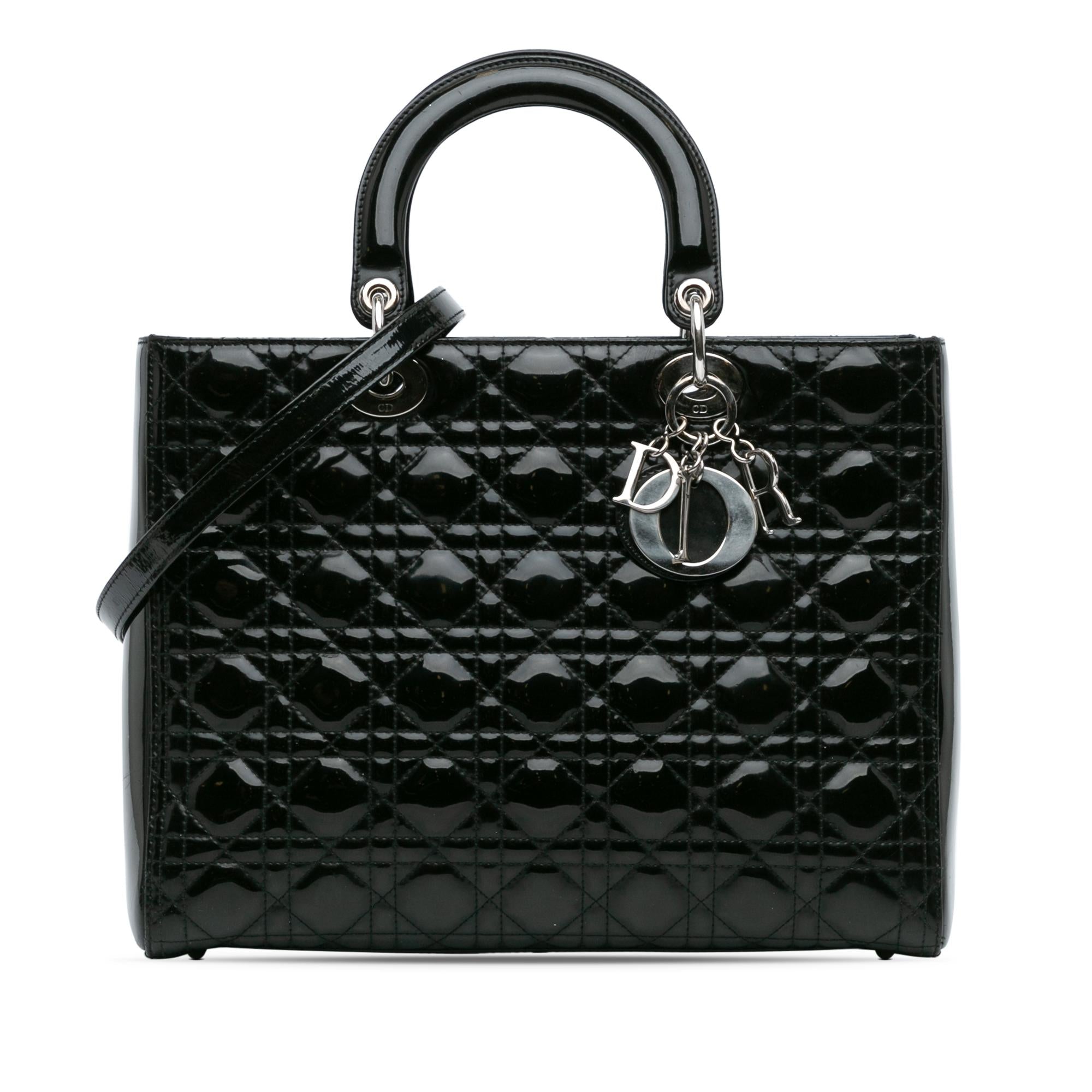 Dior Large Patent Cannage Lady Dior (SHG-IAwgOV)