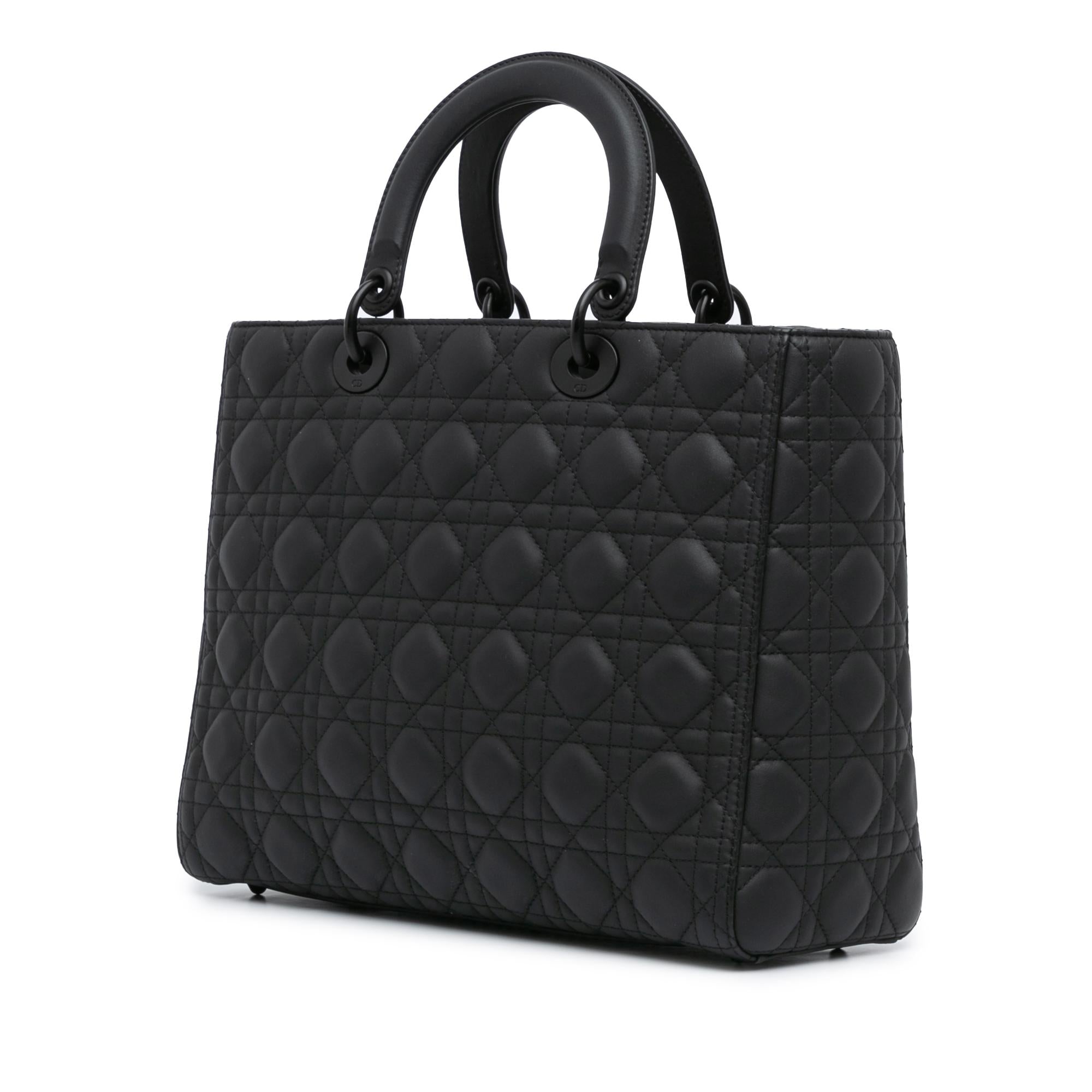 Dior Large Ultra Matte Calfskin Cannage Lady Dior (SHG-e5IVhs)