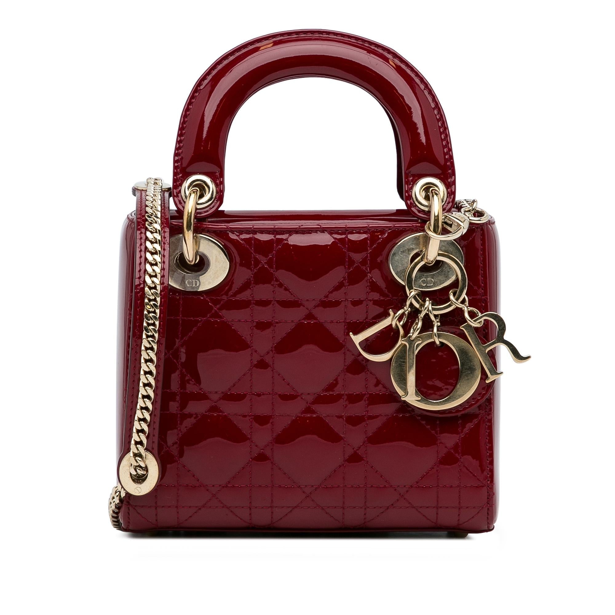Dior Mini Cannage Patent Lady Dior (SHG-NpIWuW)