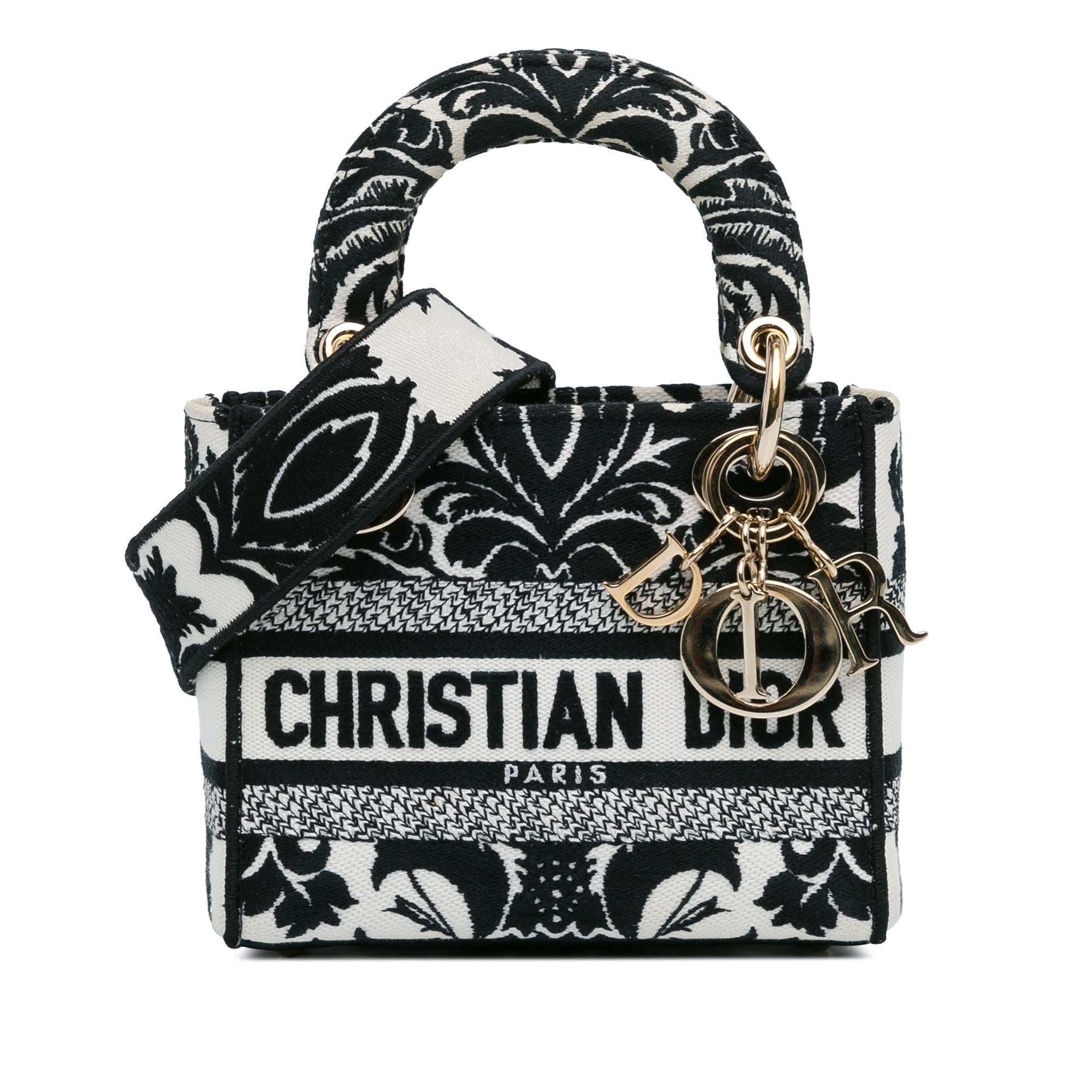 Dior Mini Embroidered Canvas Lady D-Lite (SHG-rfOZmE)