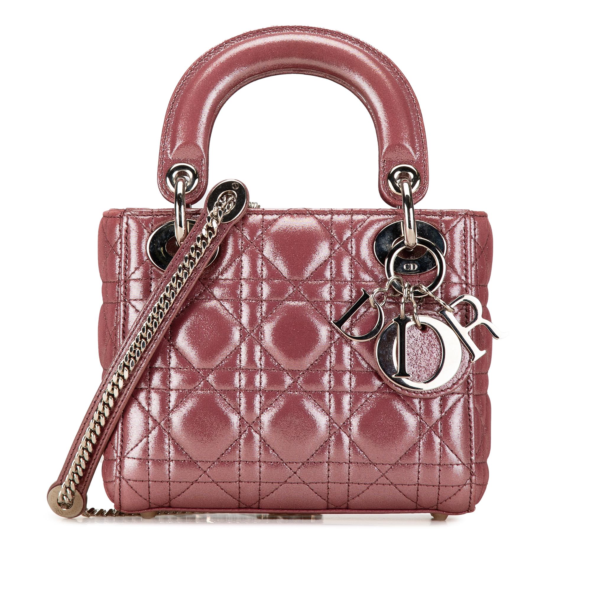 Dior Mini Metallic Lambskin Cannage Lady Dior (SHG-Lg5voT)
