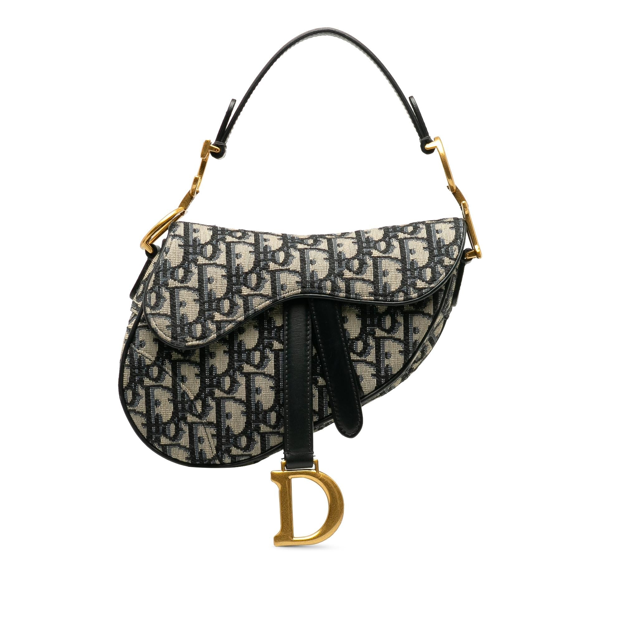 Dior Mini Oblique Canvas Saddle Bag (SHG-FZEmj0)