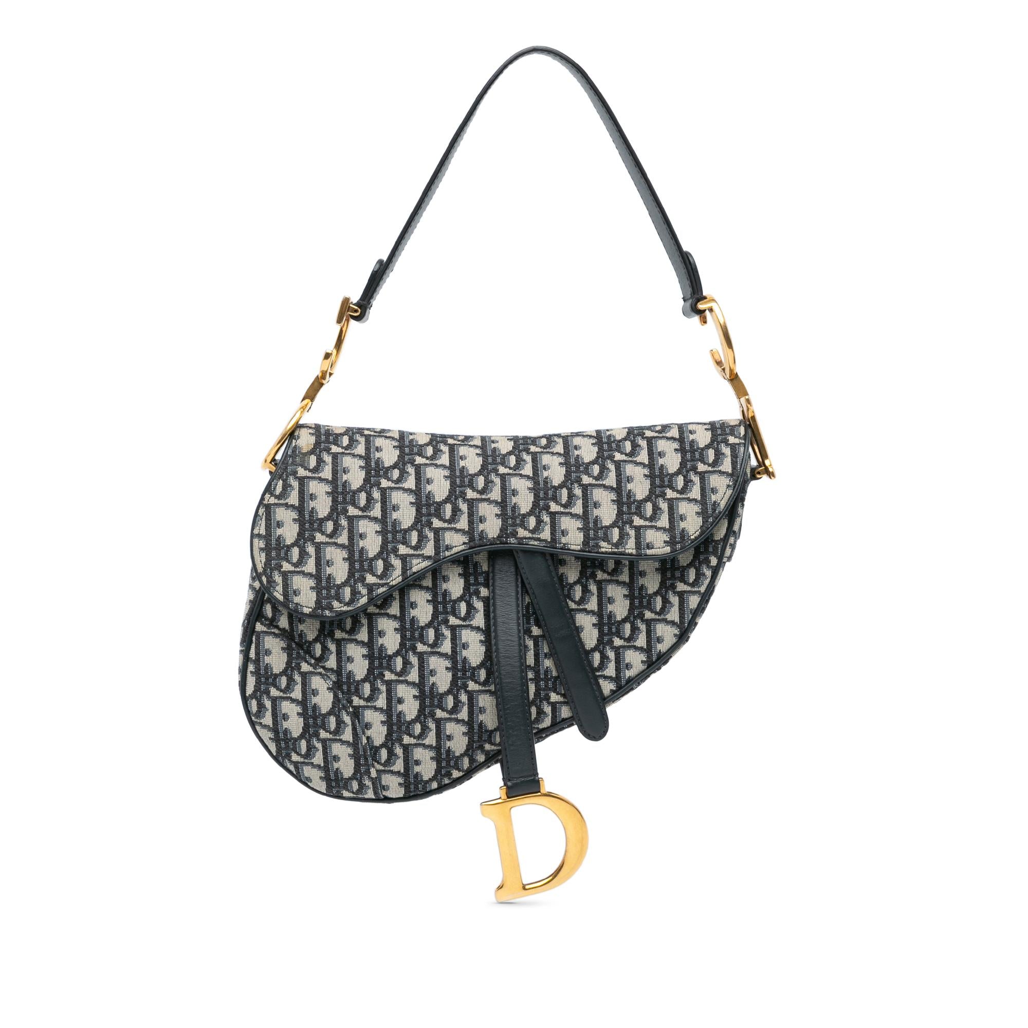 Dior Mini Oblique Canvas Saddle Bag (SHG-pDeqxx)