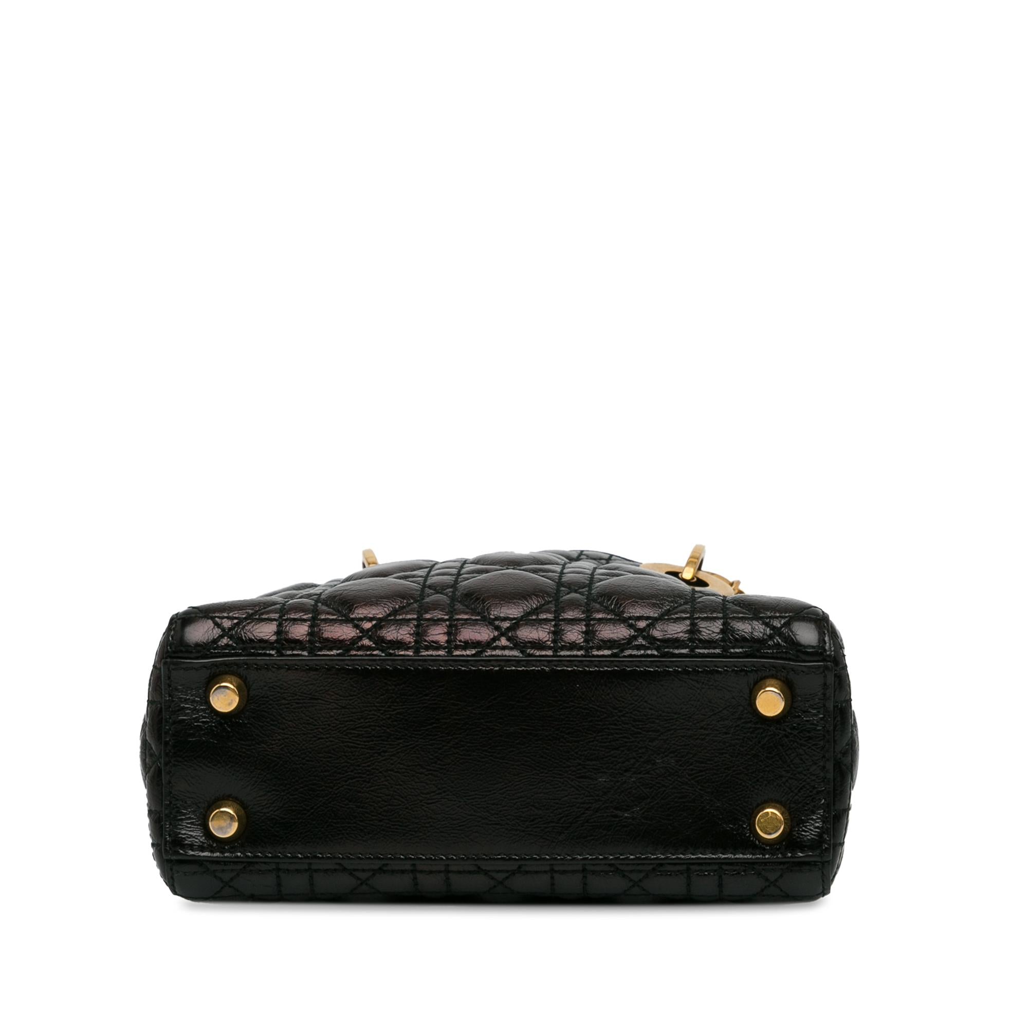 Dior Small Crinkled Patent Cannage Lucky Badges My Lady Dior (SHG-Skvge5)