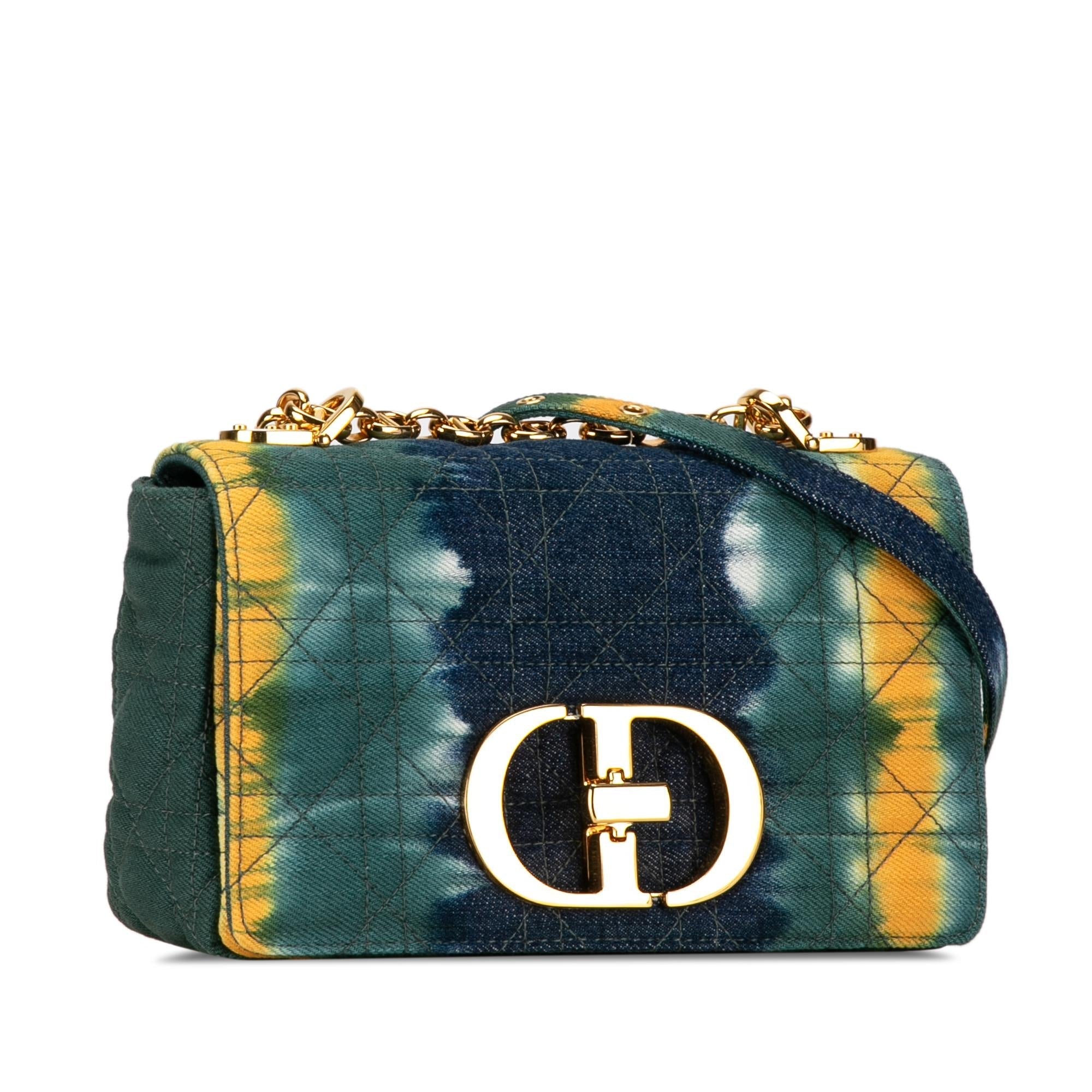 Dior Small Denim Tie-Dye Cannage Caro Bag (SHG-I4UK0n)
