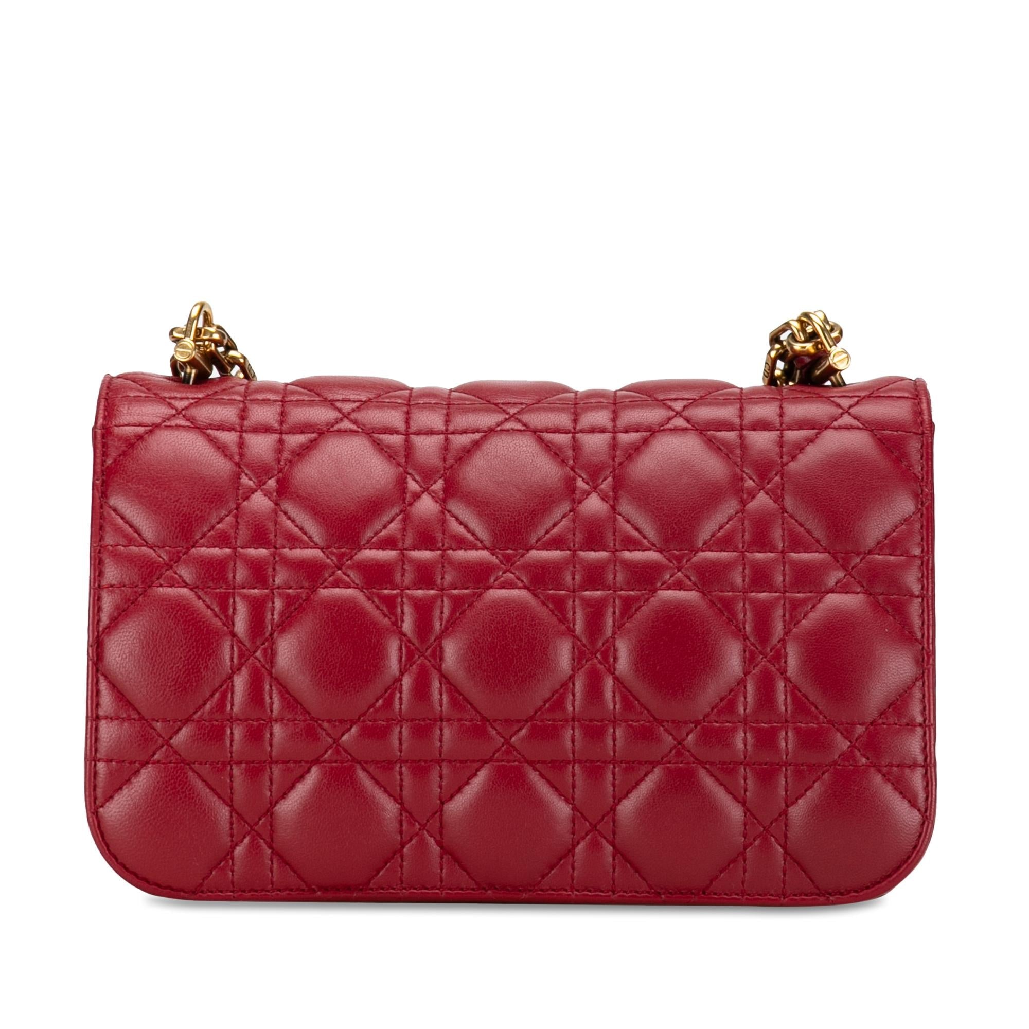 Dior Small Lambskin Cannage DiorAddict Flap (SHG-nouORD)