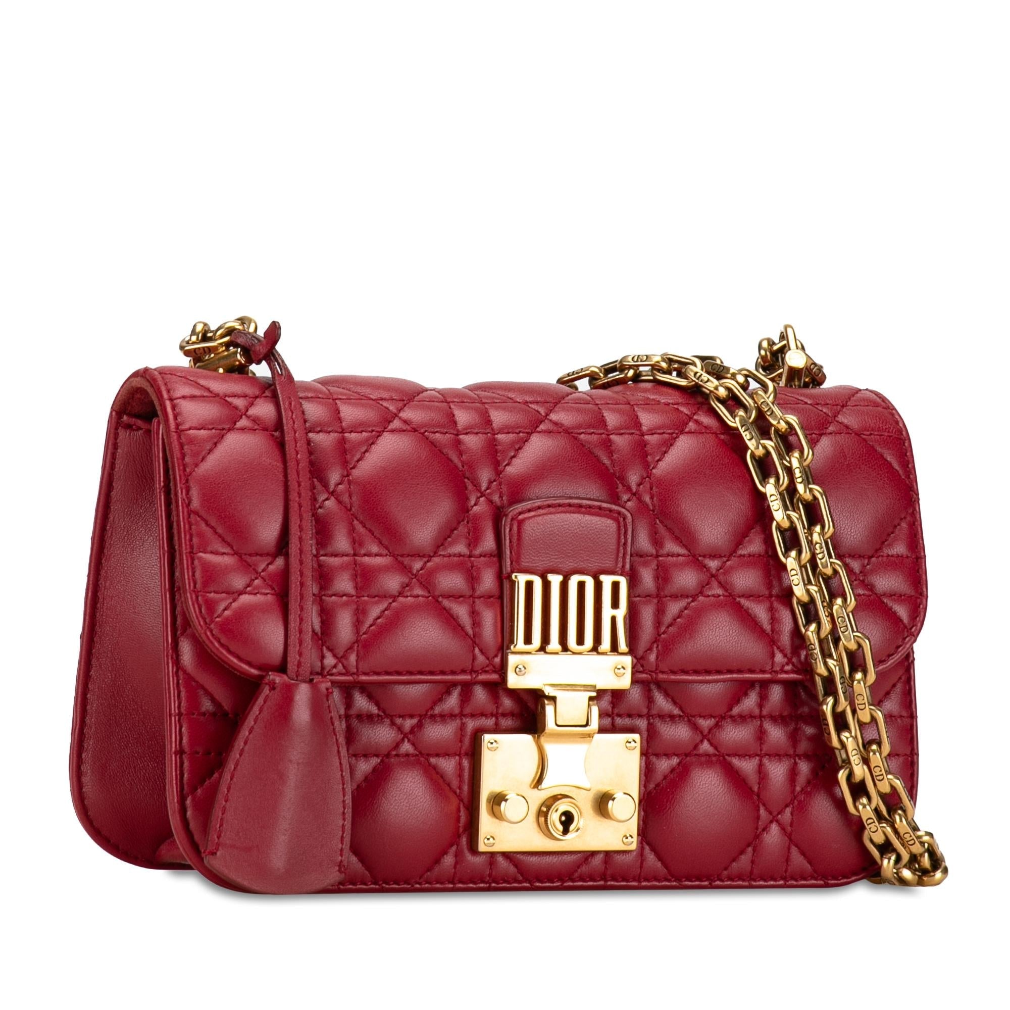 Dior Small Lambskin Cannage DiorAddict Flap (SHG-nouORD)