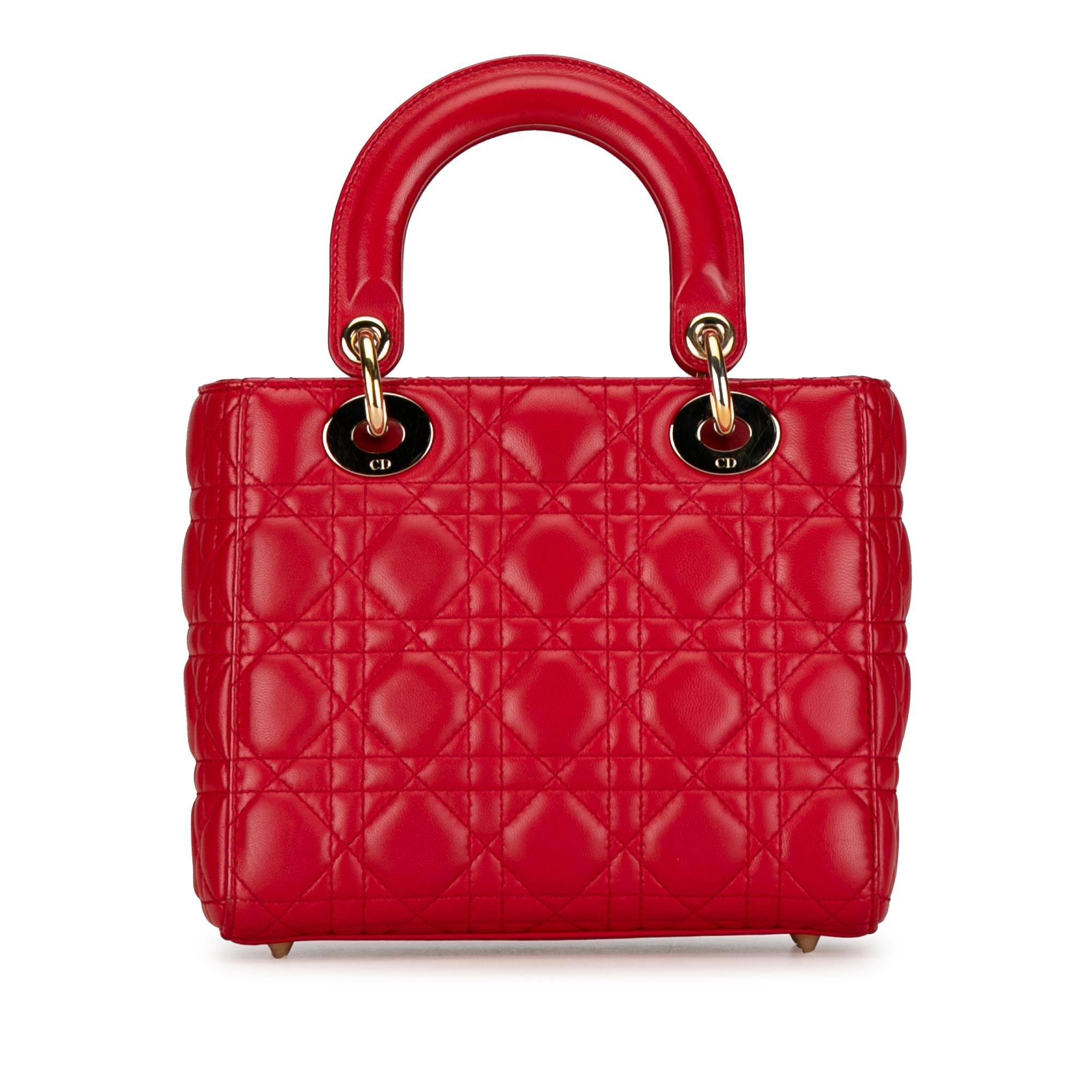 Dior Small Lambskin Cannage Lucky Badges My Lady Dior (SHG-dRVgbU)