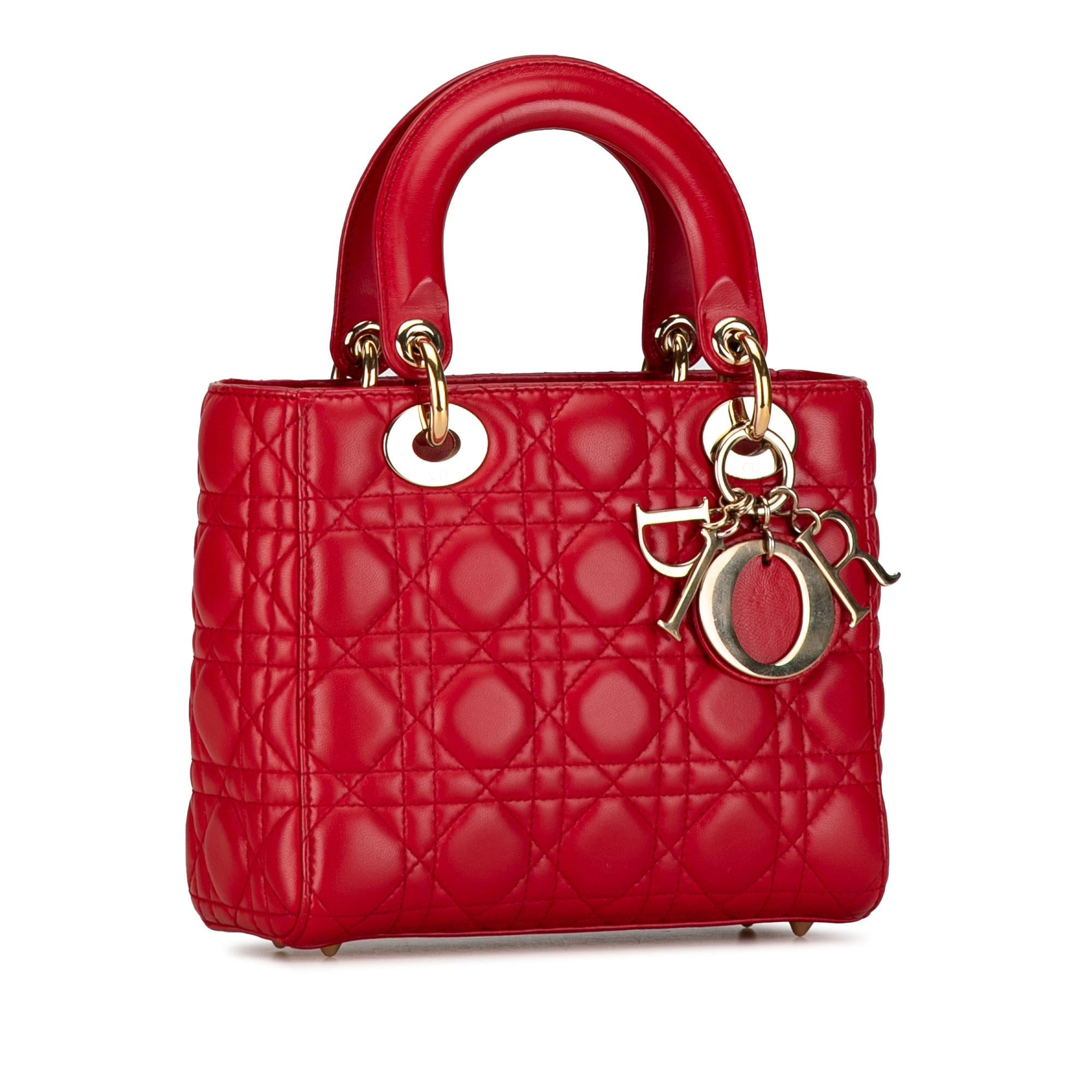 Dior Small Lambskin Cannage Lucky Badges My Lady Dior (SHG-dRVgbU)