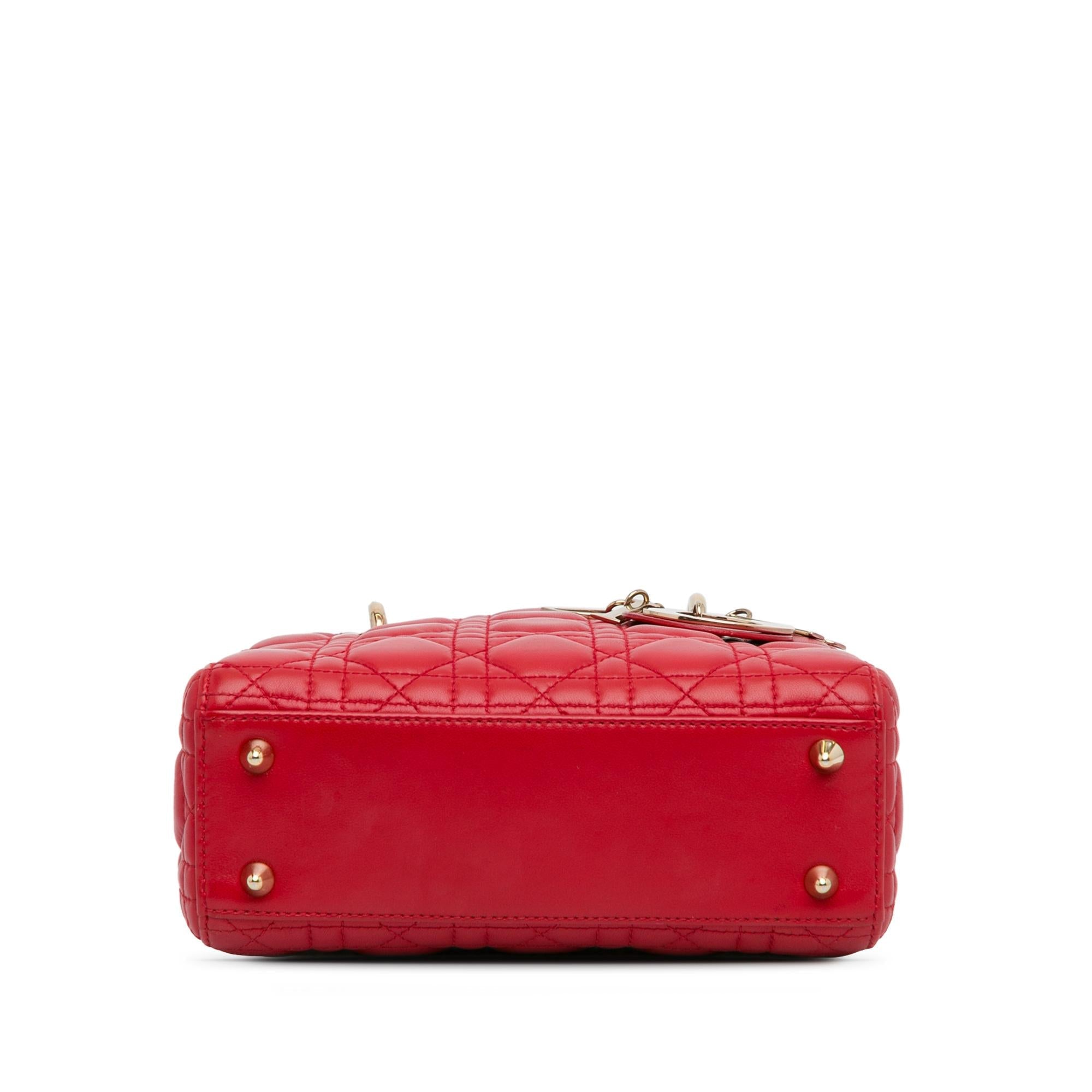 Dior Small Lambskin Cannage Lucky Badges My Lady Dior (SHG-DVBuov)