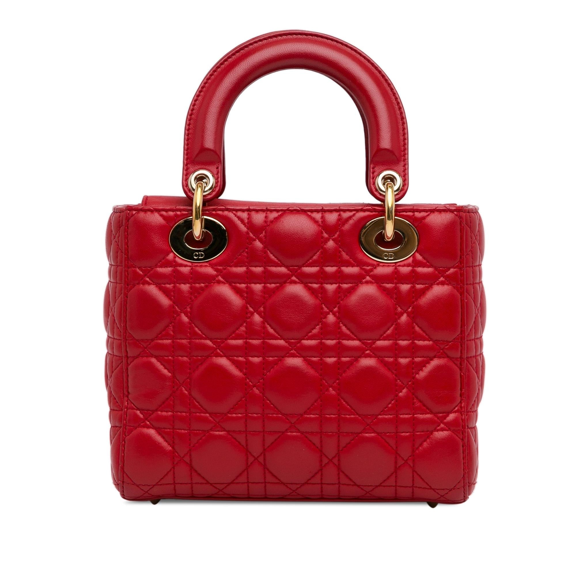 Dior Small Lambskin Cannage Lucky Badges My Lady Dior (SHG-PN2Jx1)