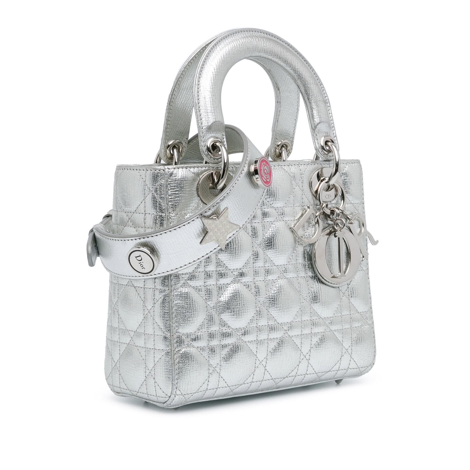 Dior Small Metallic Grained Calfskin Cannage Lucky Badges My Lady Dior (SHG-paWJgo)