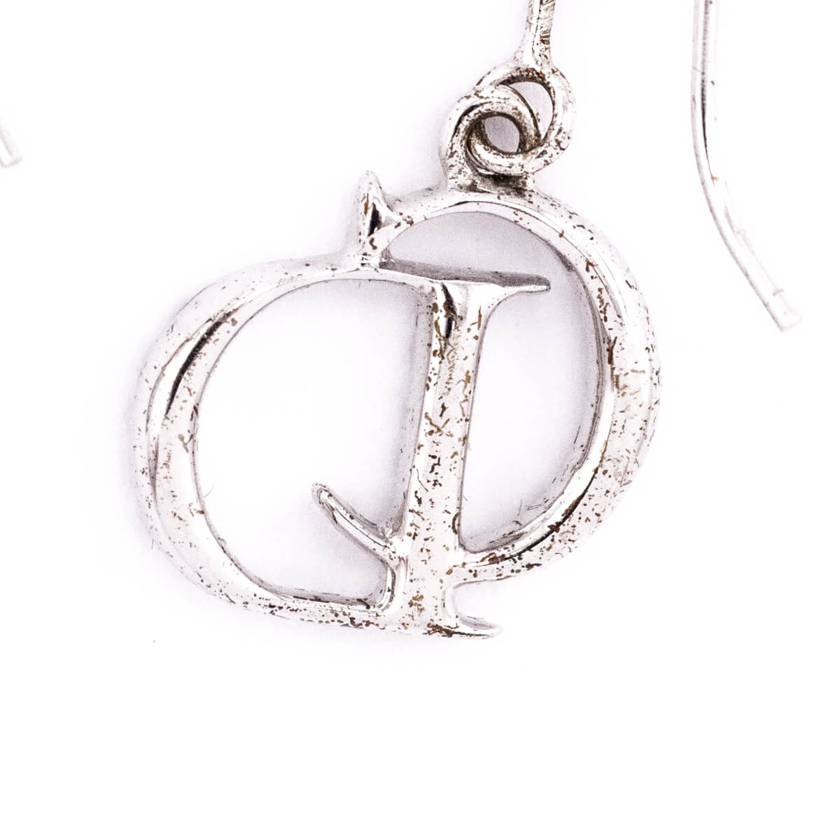 Dior Crystal Embellished Logo Drop Earrings