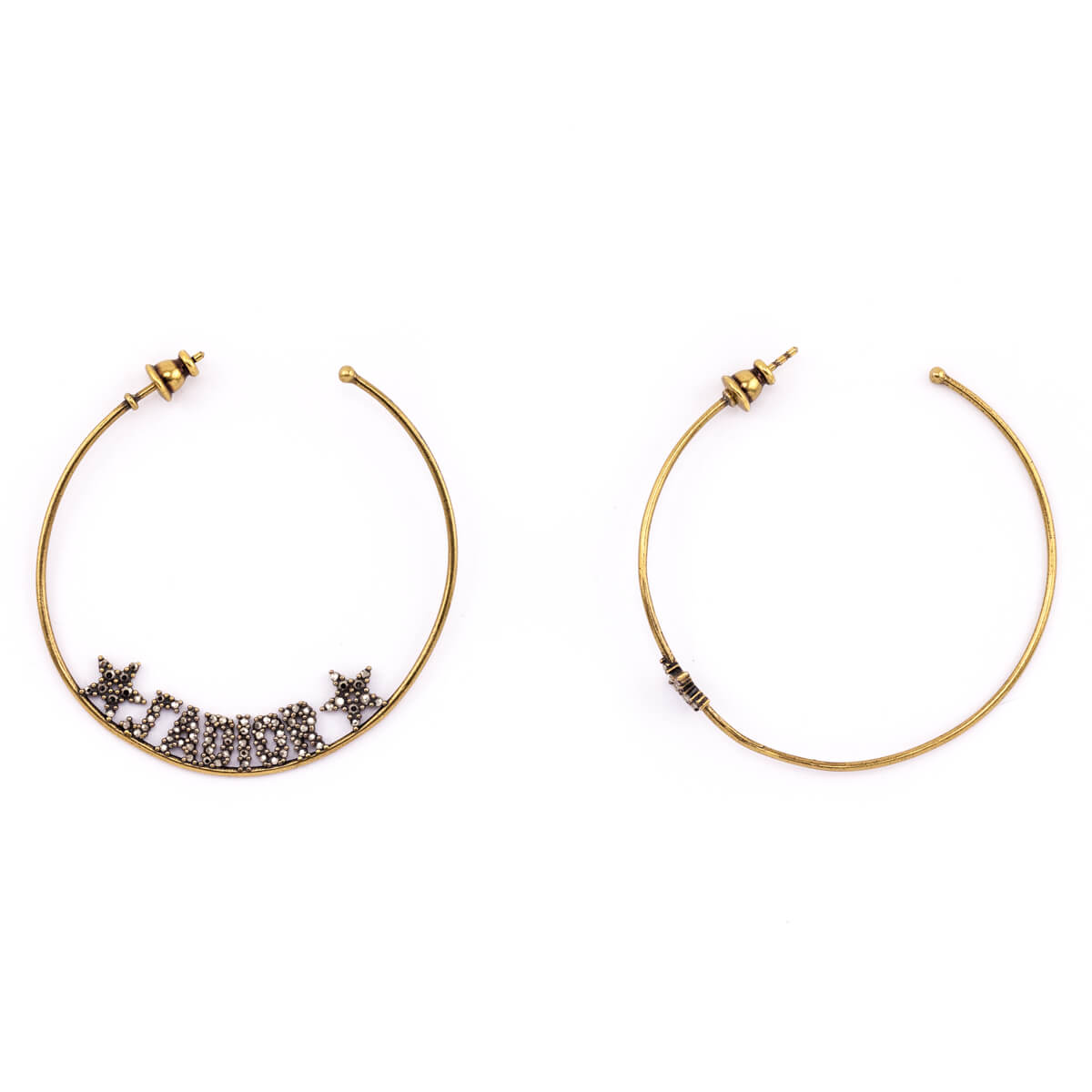 Dior Gold-Tone J'Adior Crystal Hoop Earrings