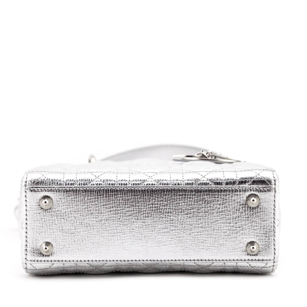 Dior Silver Cannage Cruise 2017 Collection Small Lady Dior Bag