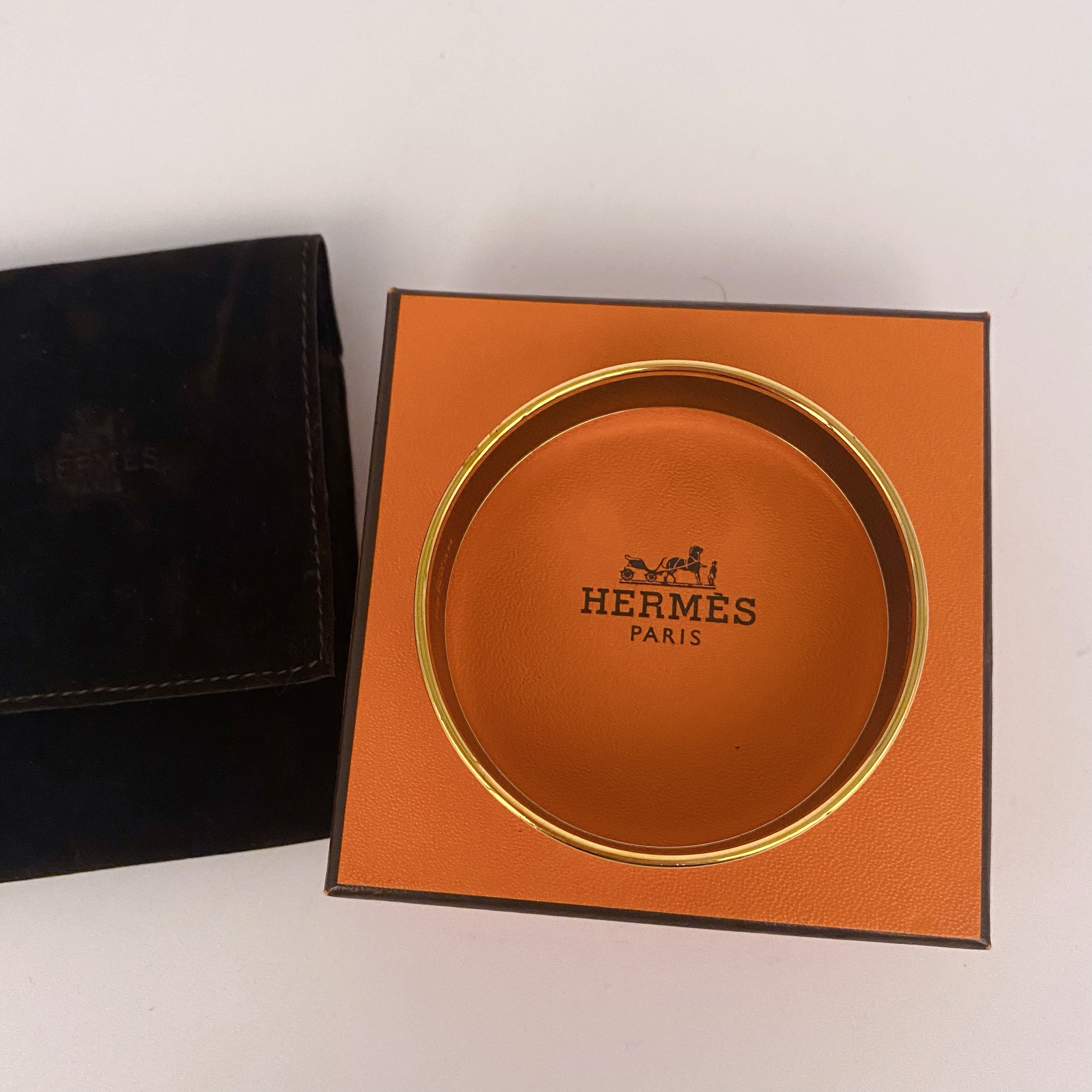 Hermes Wide Enamel Bangle Bracelet