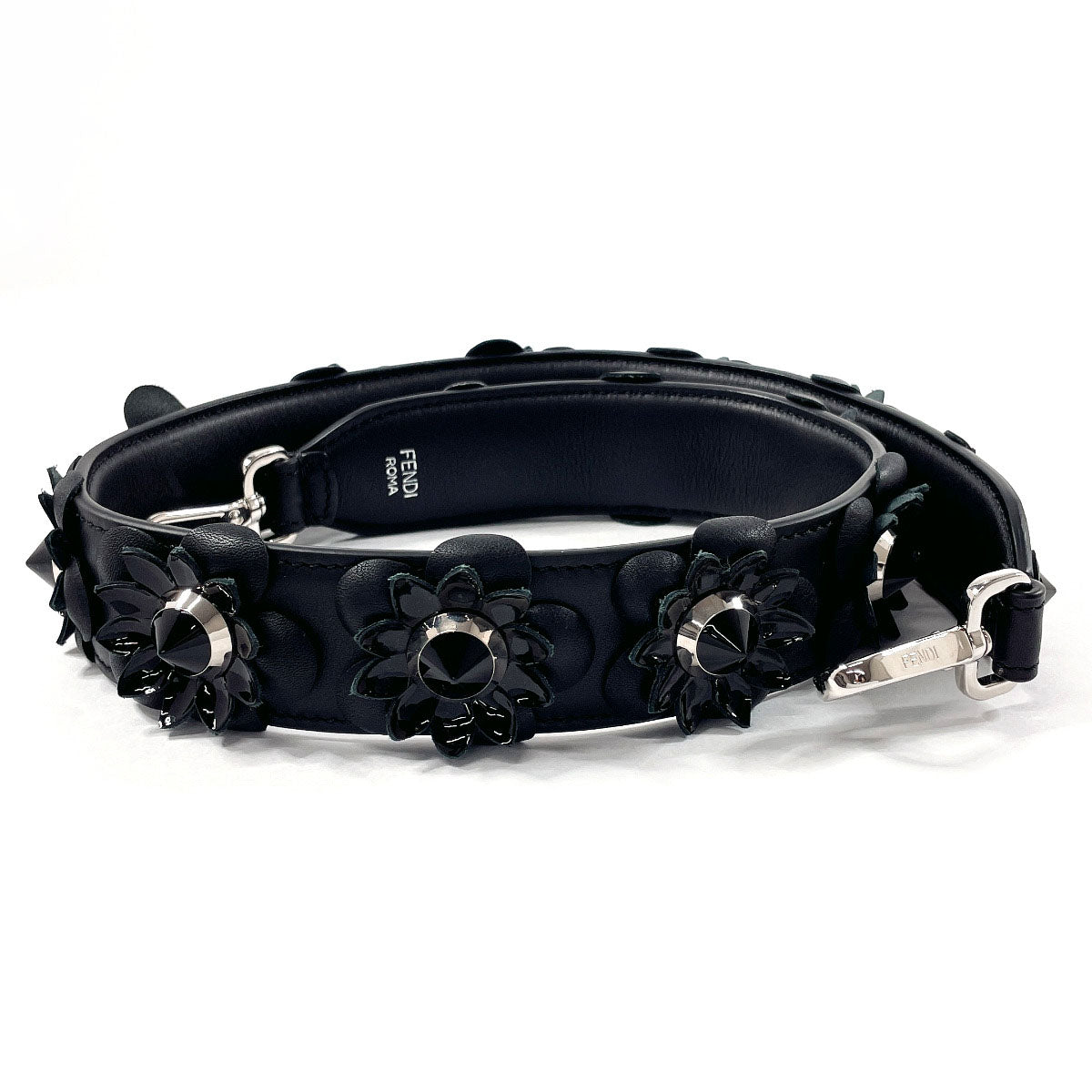 Fendi Leather Flower Shoulder Strap