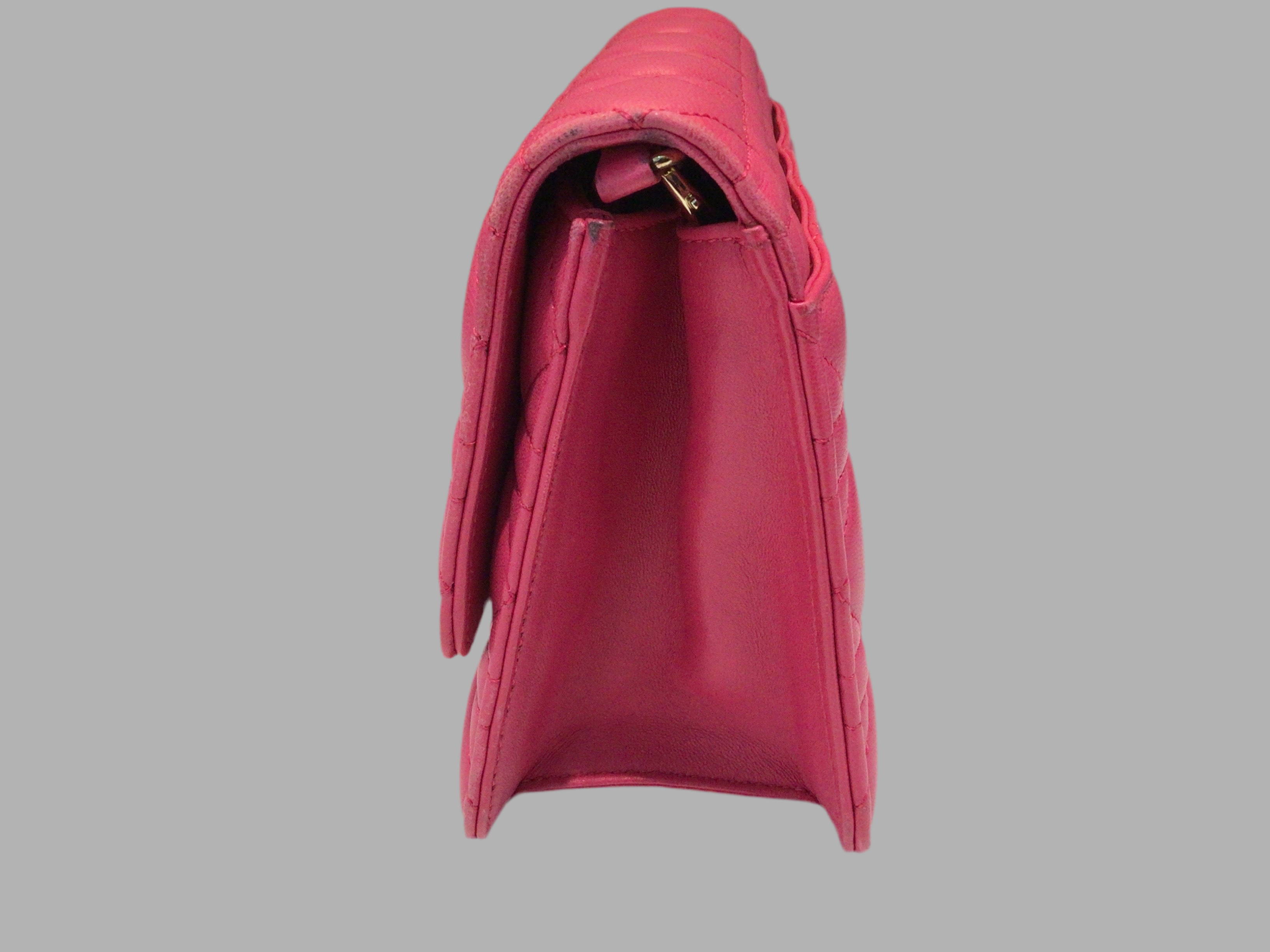 Christian  Dior Fuchsia Cannage Quilted Lambskin Leather Miss Dior Pouch Bag