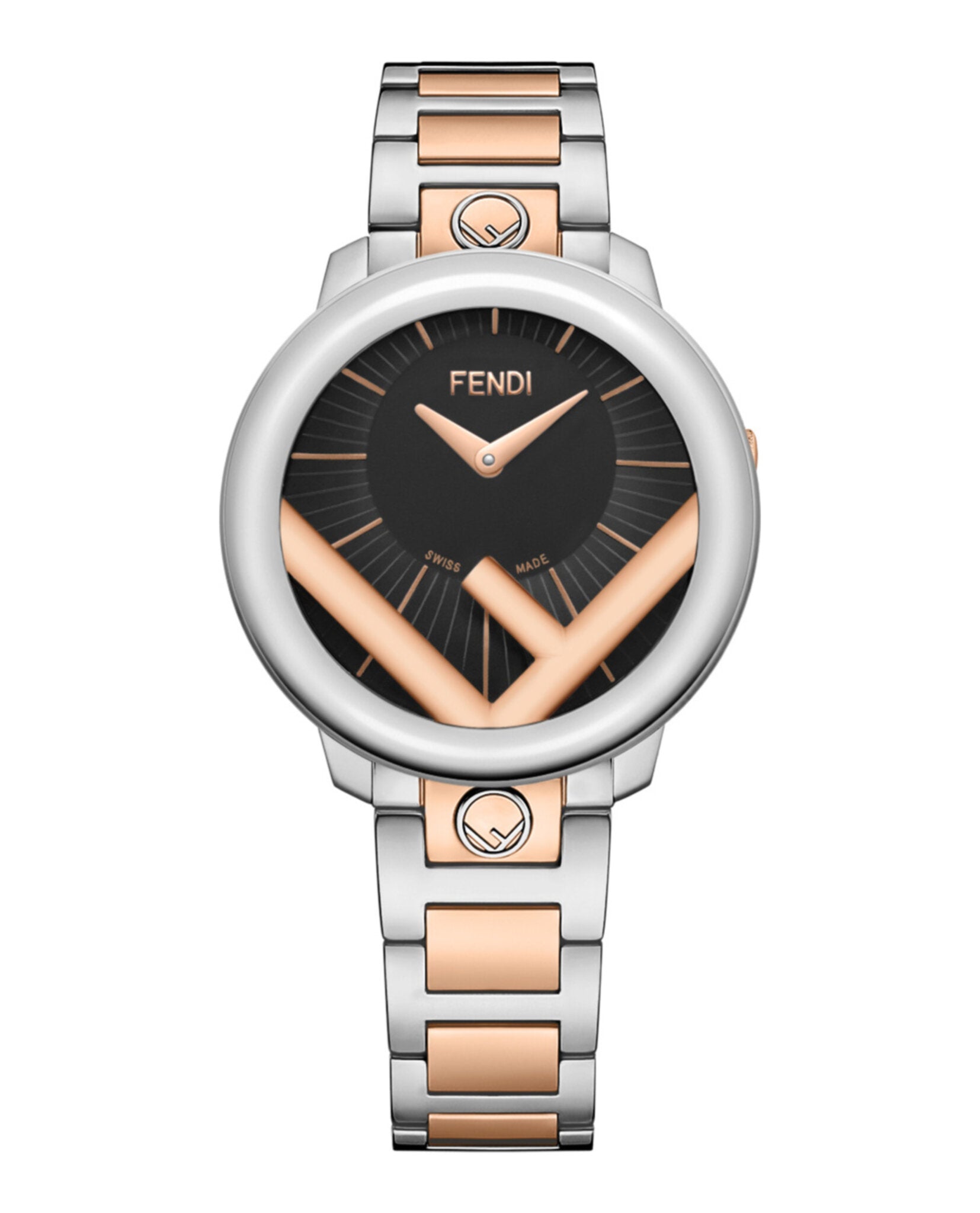 Fendi Womens Two Tone 36mm Bracelet Fashion Watch