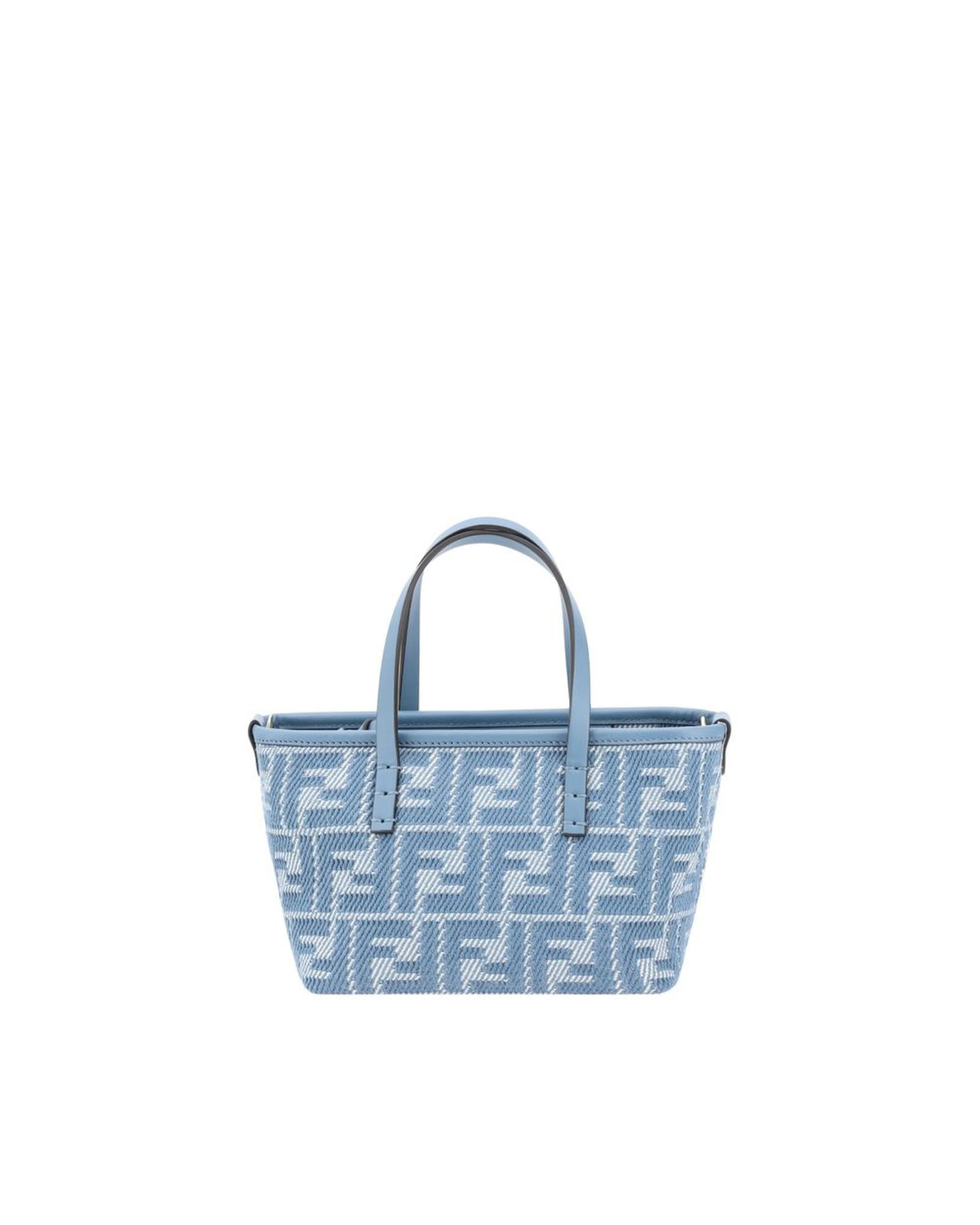 Fendi Mini Denim Tote Bag Women Light Blue Handbags