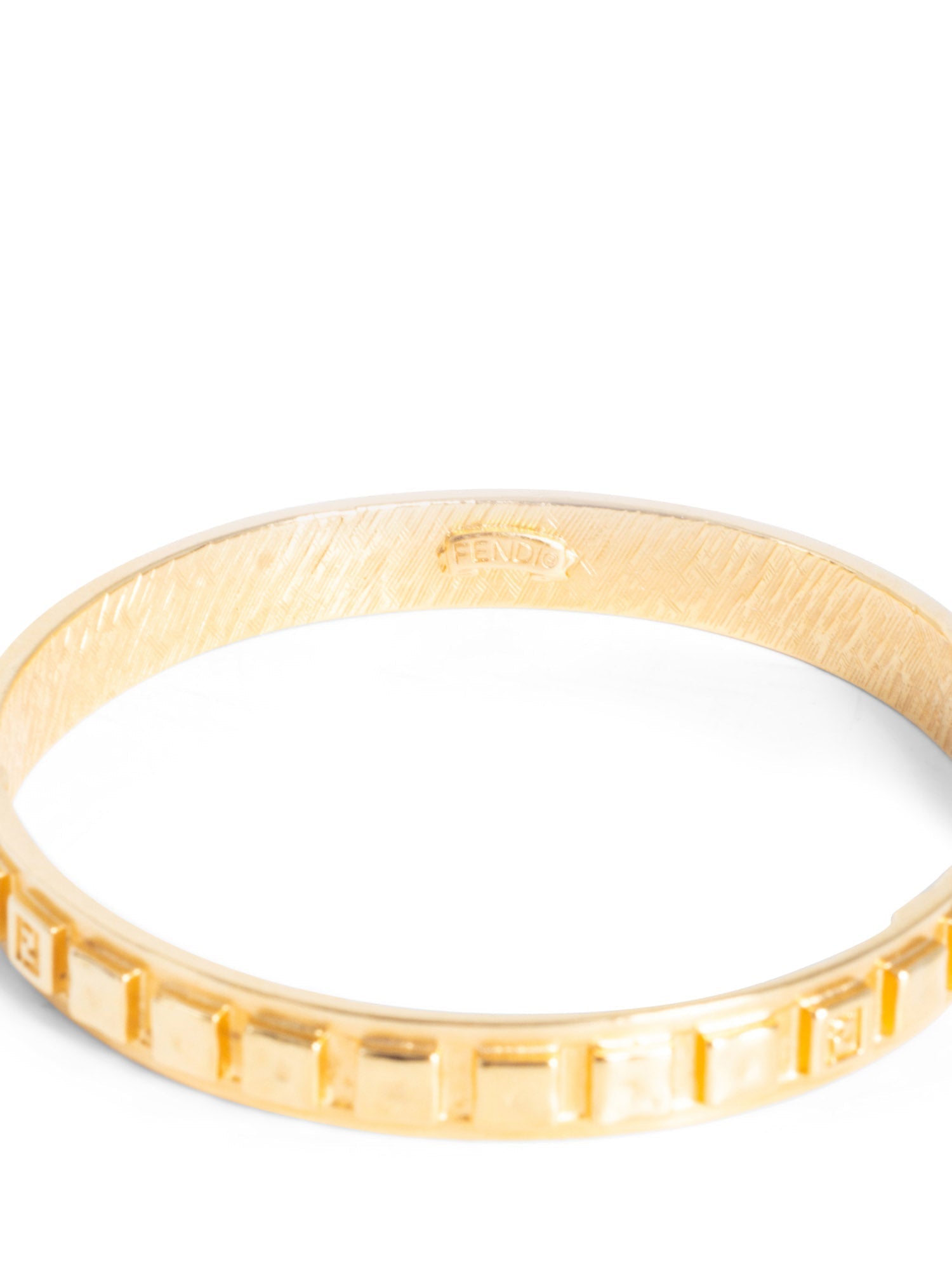 Fendi 24k Gold Plated FF Logo Bangle Bracelet