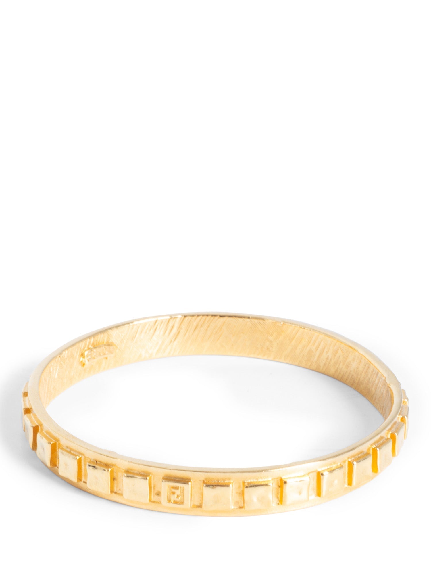 Fendi 24k Gold Plated FF Logo Bangle Bracelet