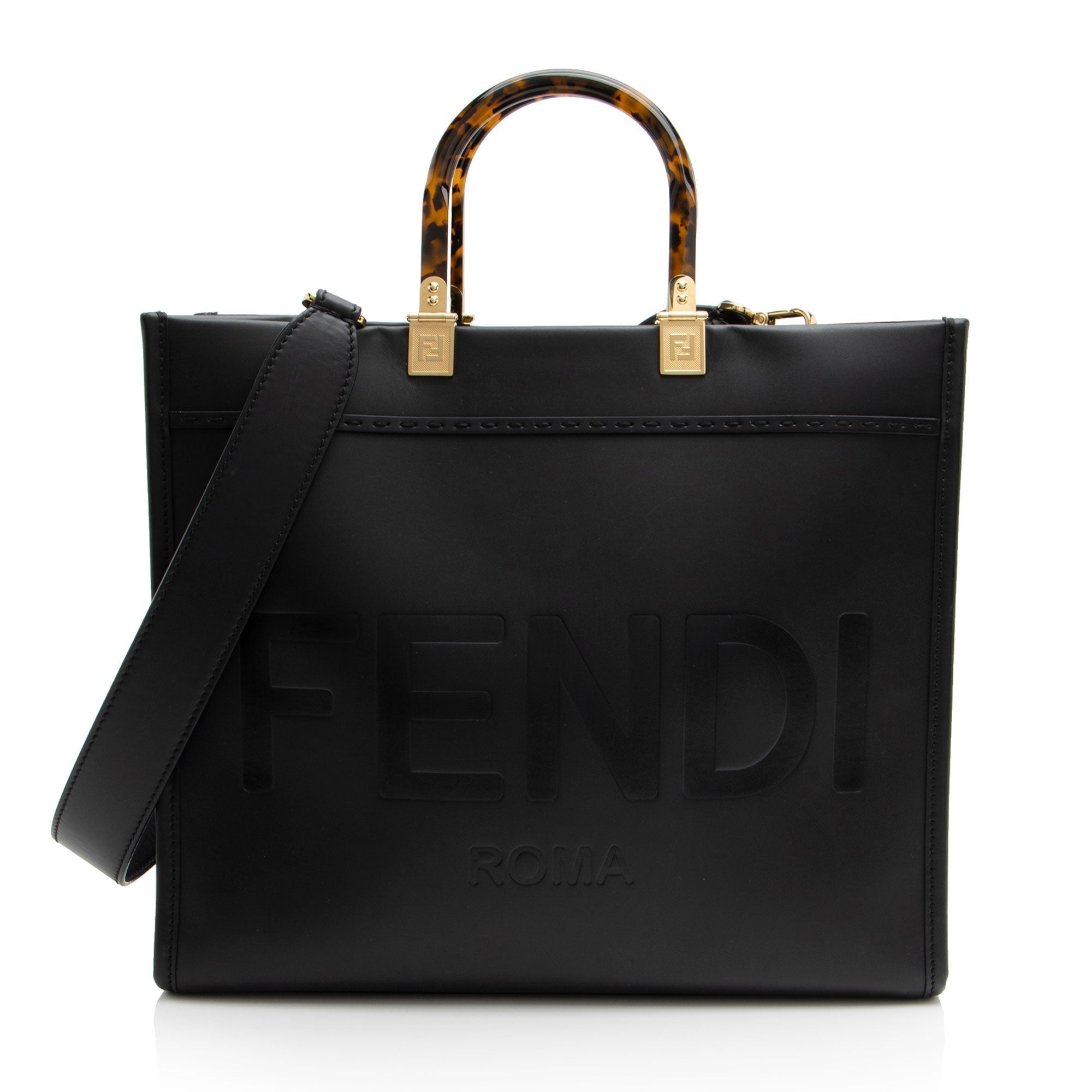 Fendi Leather Sunshine Medium Shopper Tote (SHF-YNCjlf)