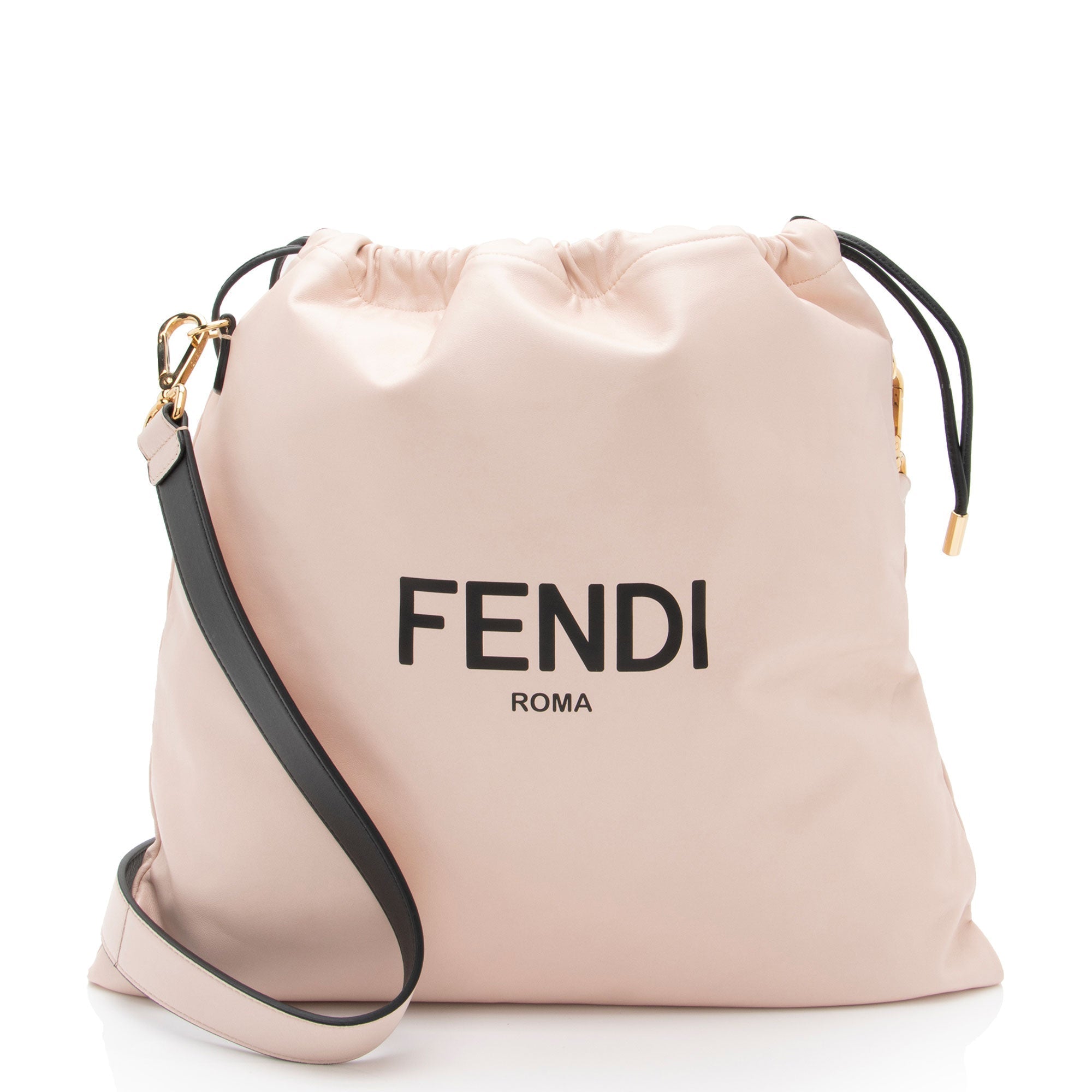 Fendi Nappa Leather Drawstring Medium Shoulder Bag (SHF-s7Ufln)