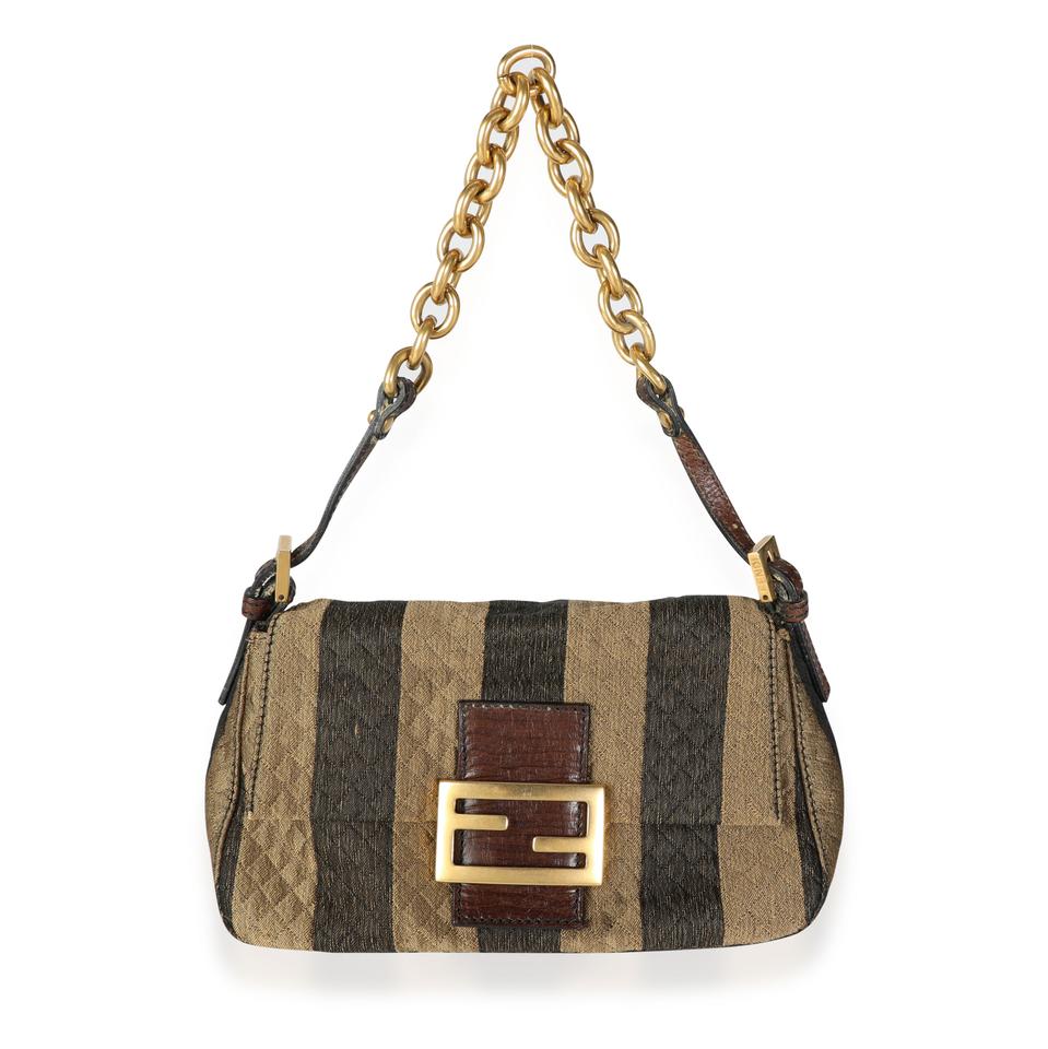 FENDI Pequin Quilted Mini Mama Baguette BAG