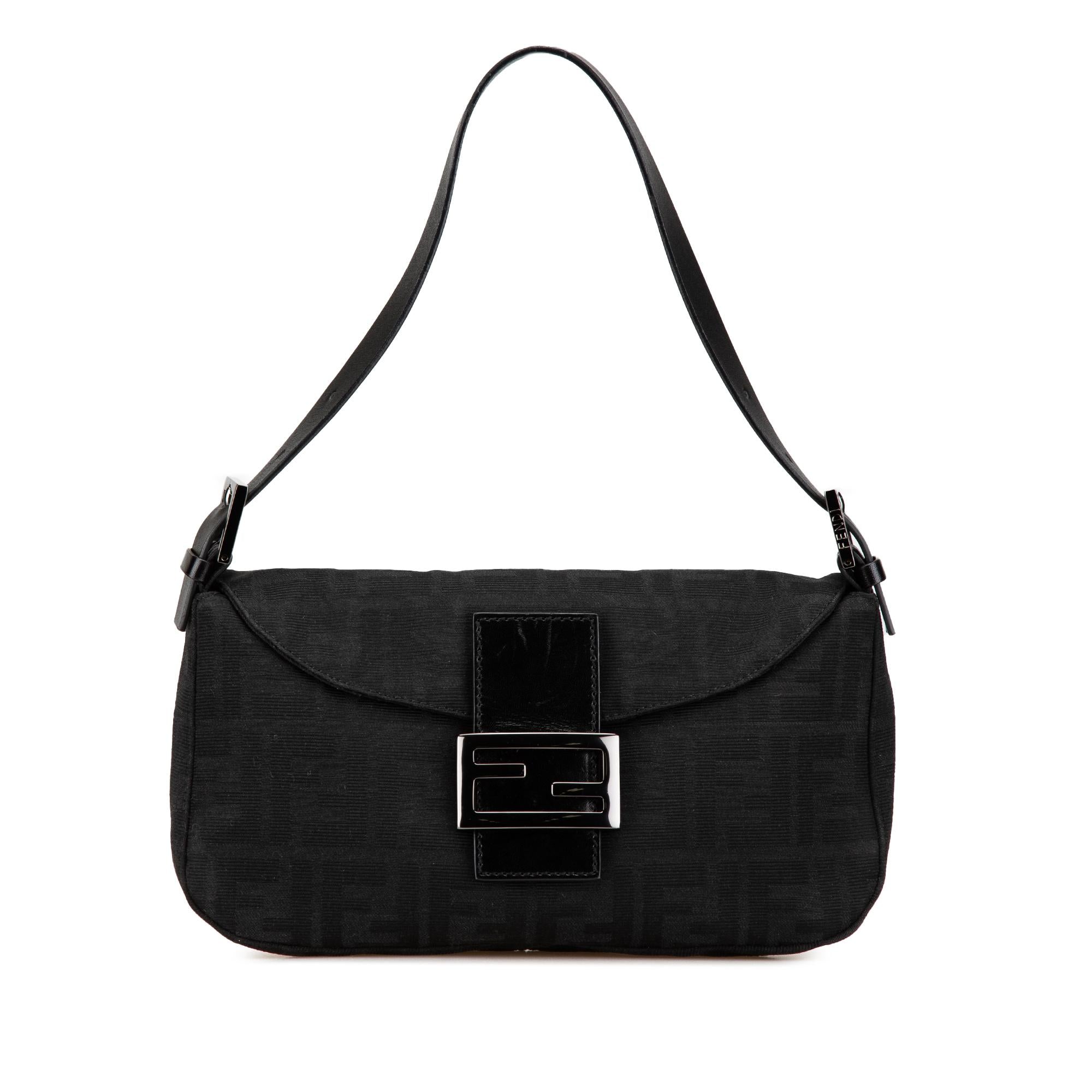 Fendi Zucca Canvas Double Flap Shoulder Bag