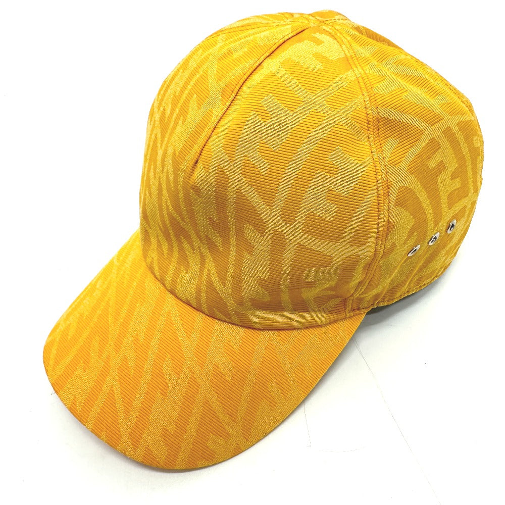 FENDI cap FXQ768 canvas yellow Zucca Baseball cap Women