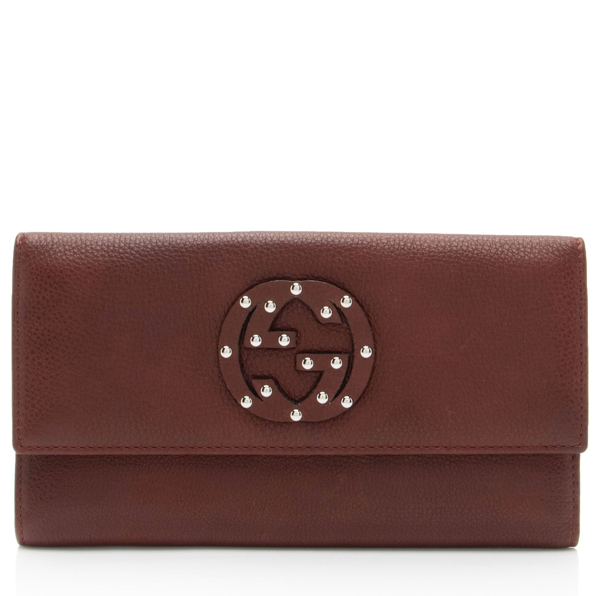 Gucci Leather Studded Soho Continental Wallet (SHF-6ezDwc)