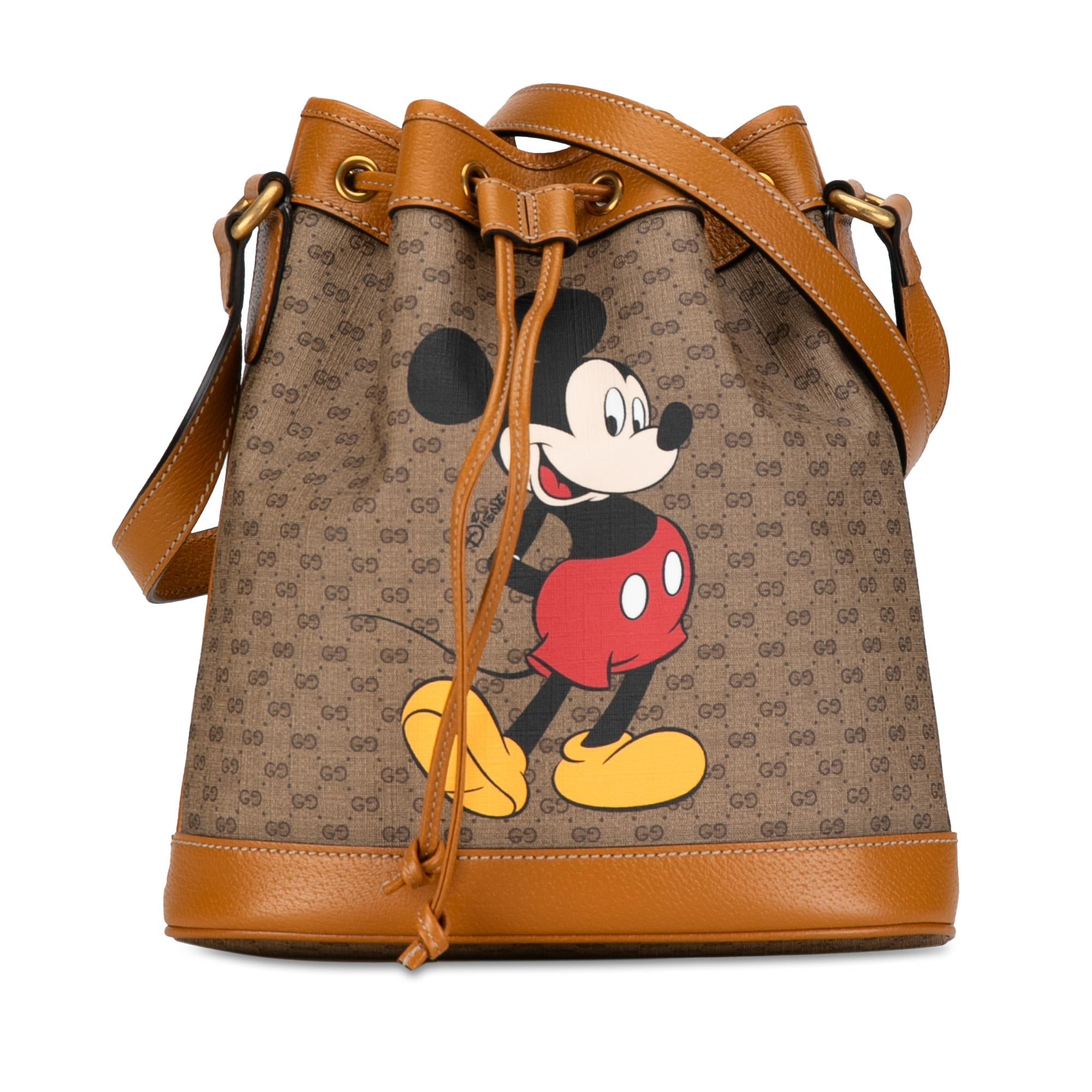 Gucci Micro GG Supreme Mickey Mouse Bucket Bag (SHG-YwzTHp)