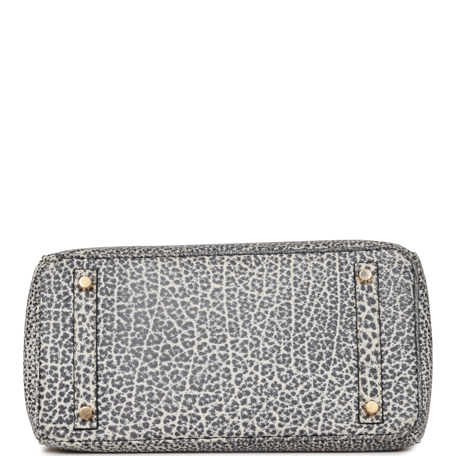 Vintage Hermes Birkin 30 White Dalmatian Buffalo Gold Hardware