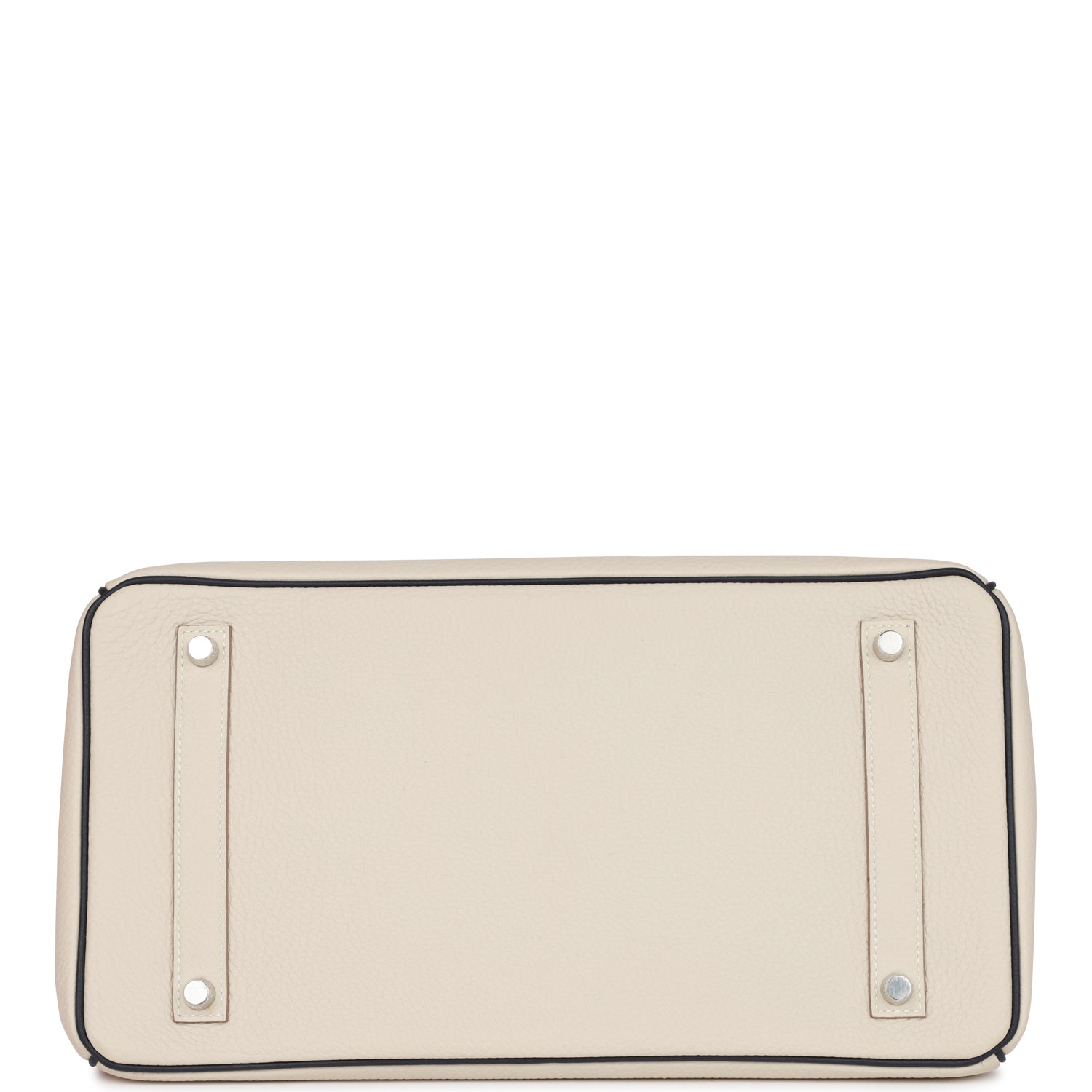 Top Quality Hermes Special Order (HSS) Birkin 35 Craie and Bleu Nuit Togo Palladium Hardware