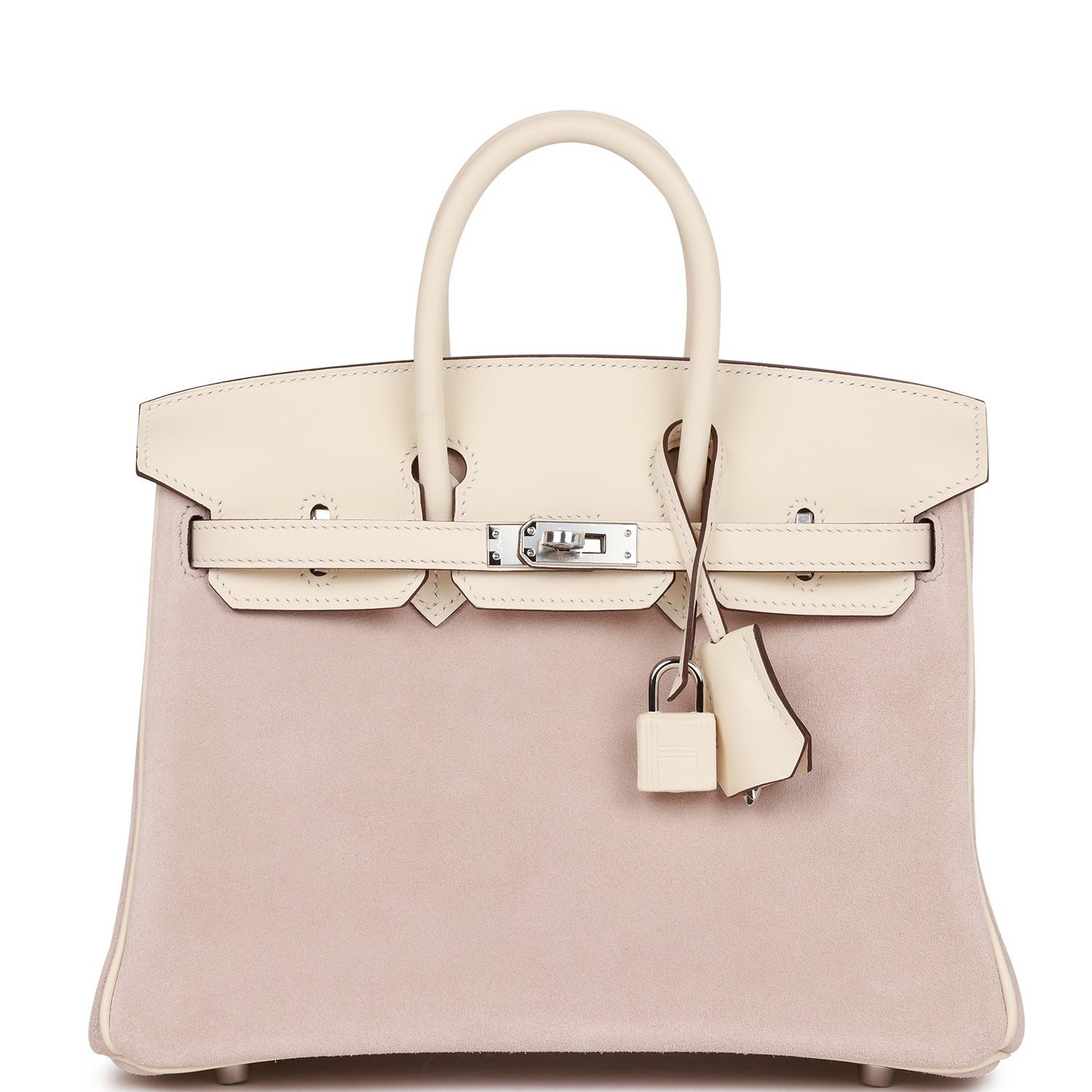 Hermes Birkin 25 Glycine Grizzly and Nata Swift Palladium Hardware