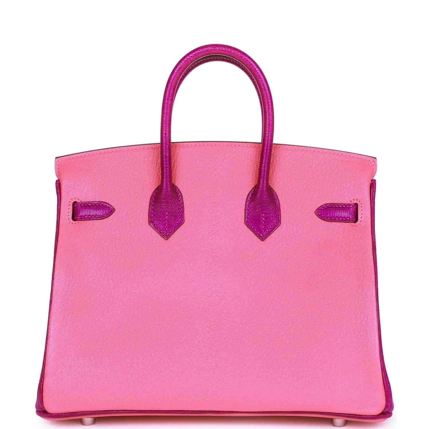 Hermes Special Order (HSS) Birkin 25 Rose Lipstick and Anemone Chèvre Palladium Hardware
