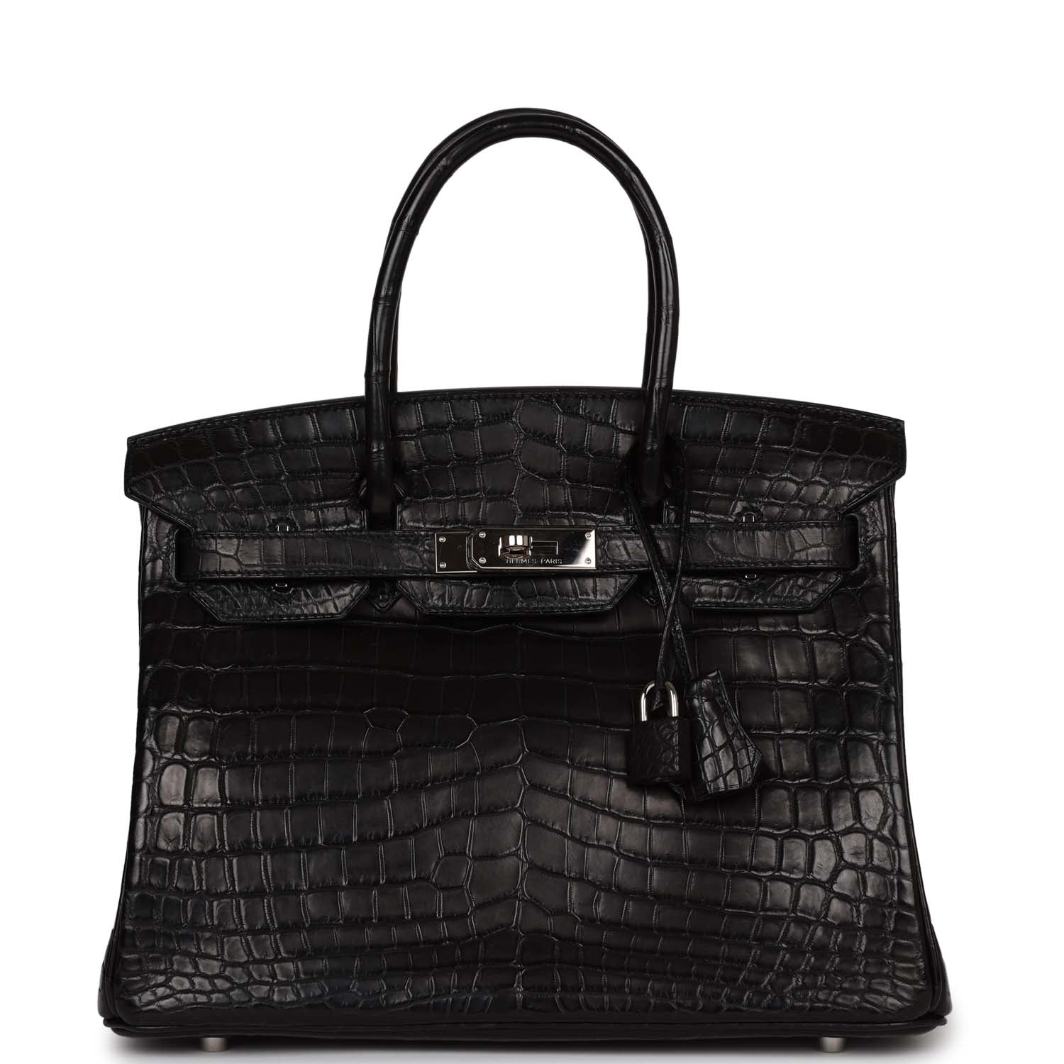 Top Quality Hermes Birkin 30cm Black Matte Niloticus Crocodile Palladium Hardware