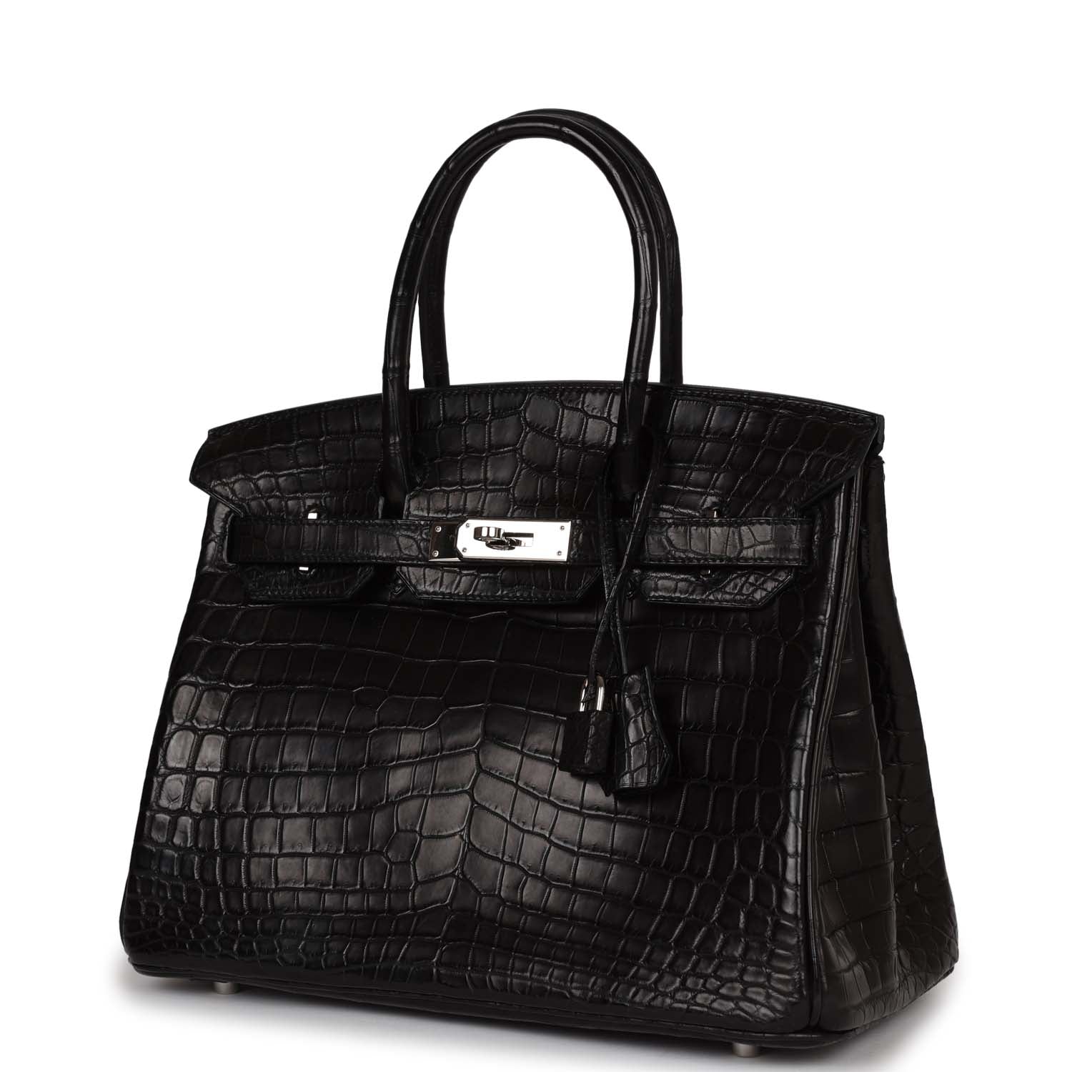 Top Quality Hermes Birkin 30cm Black Matte Niloticus Crocodile Palladium Hardware