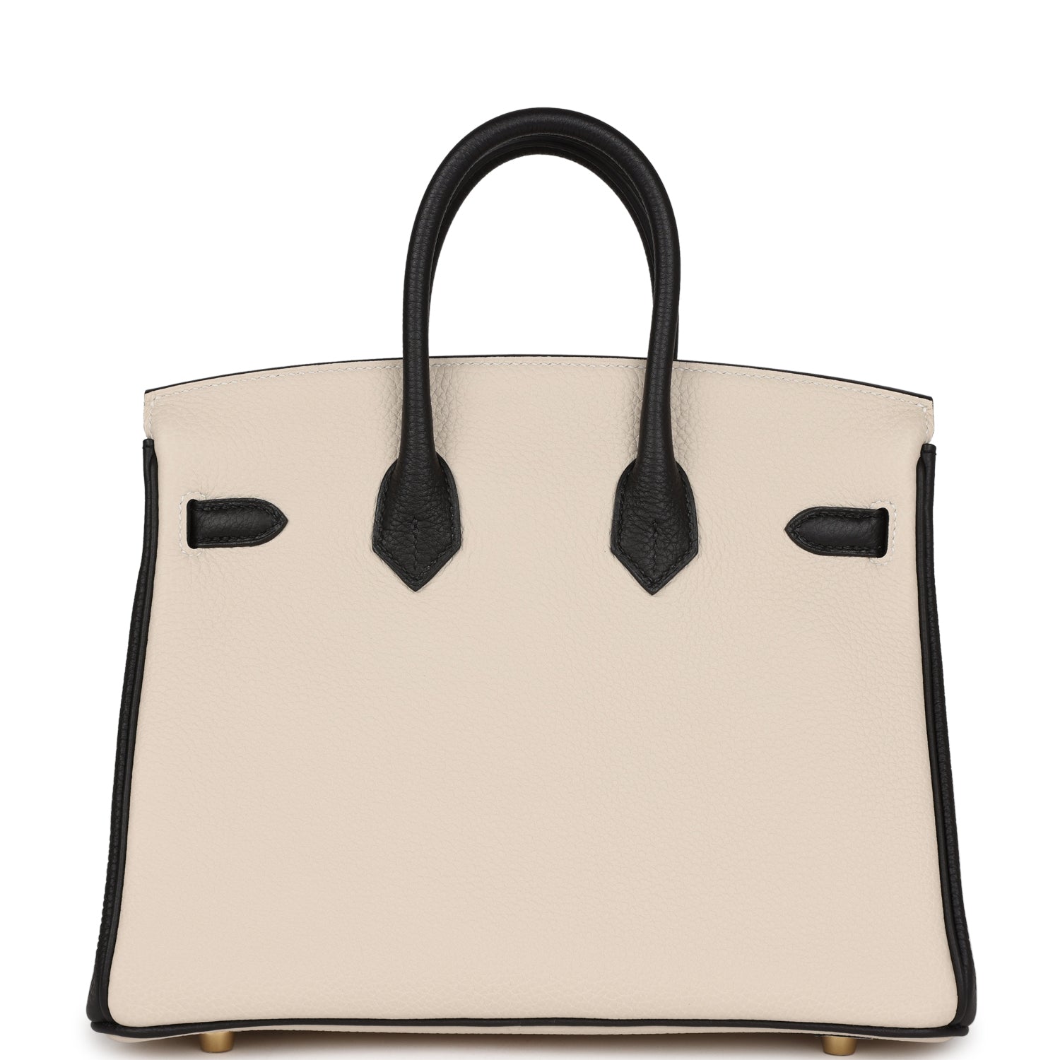 Hermes Special Order (HSS) Birkin 25 Craie and Black Togo Brushed Gold Hardware