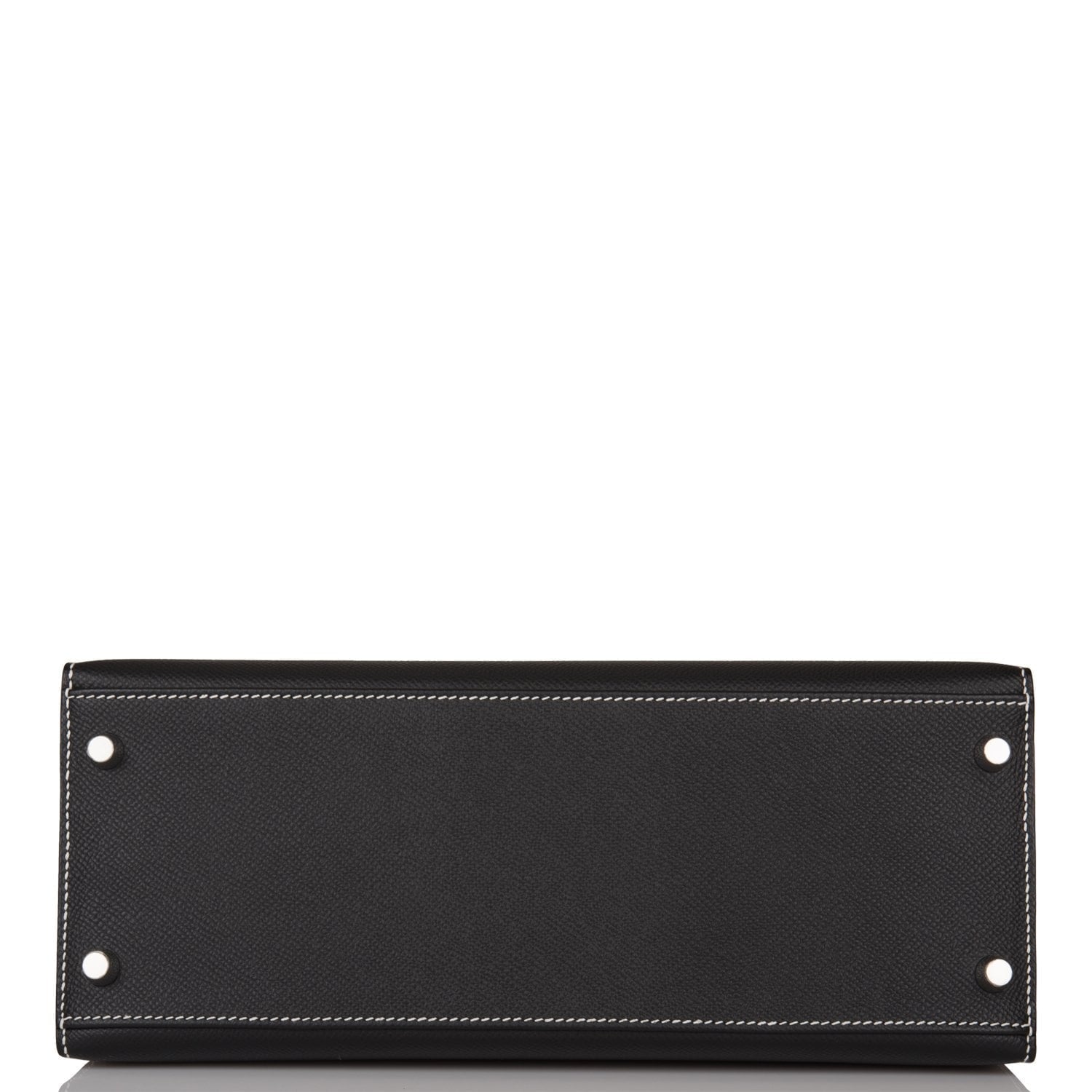Hermes Special Order (HSS) Kelly Sellier 28 Black and Craie Epsom Brushed Palladium Hardware