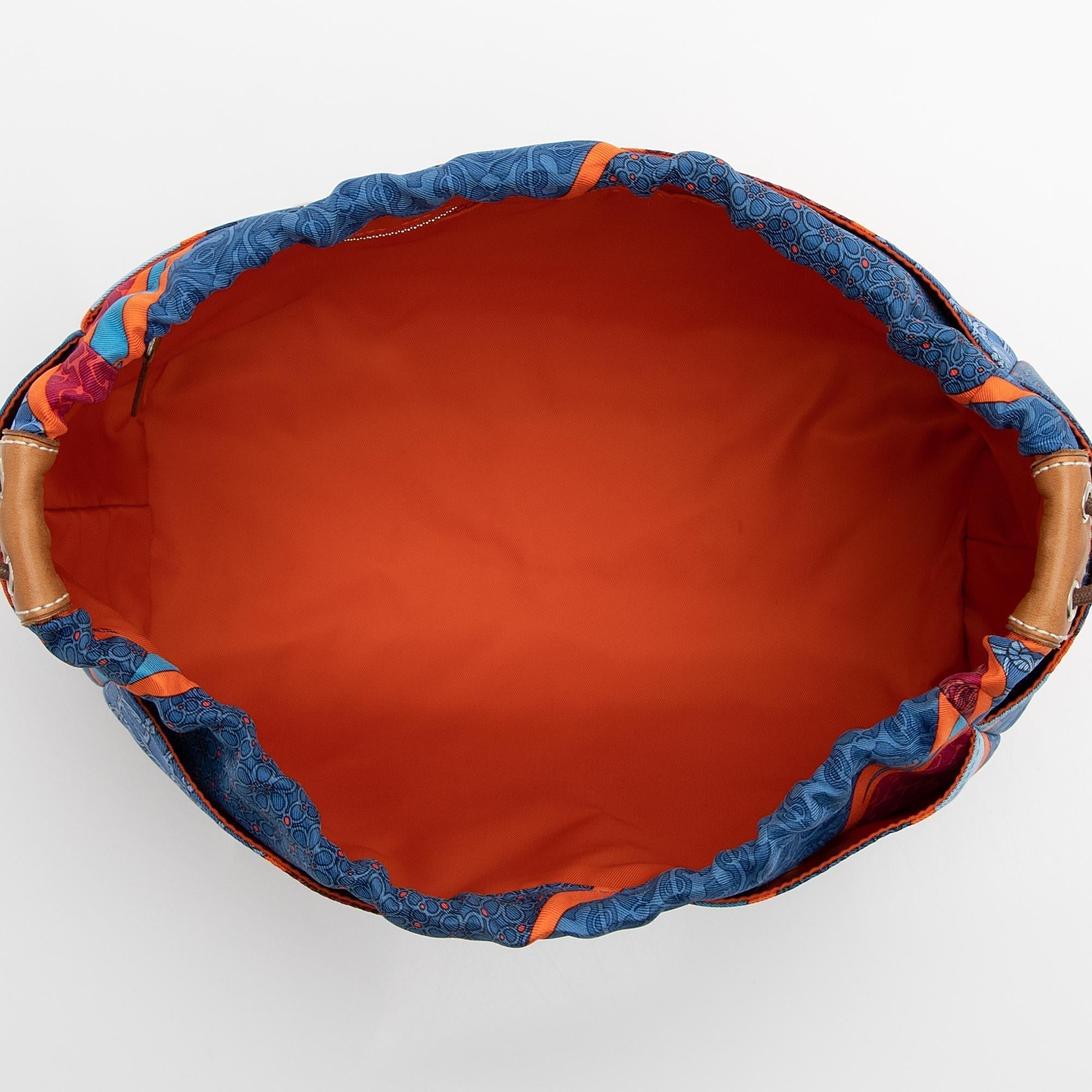 Hermes Silk Carre en Cravates Fourbi 25 Insert Drawstring Pouch (SHF-22816)