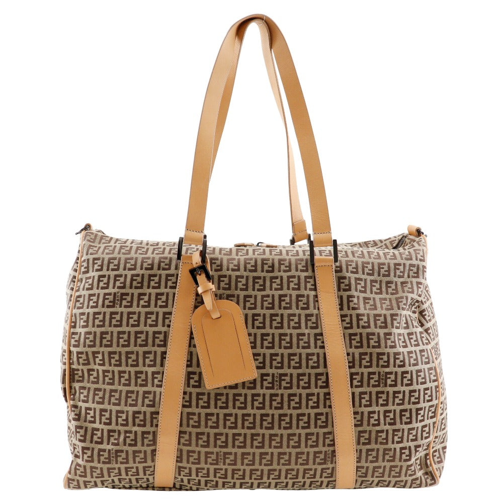 FENDI Boston Duffel bag 7VS014 Nylon canvas, leather Brown Zucchino Women