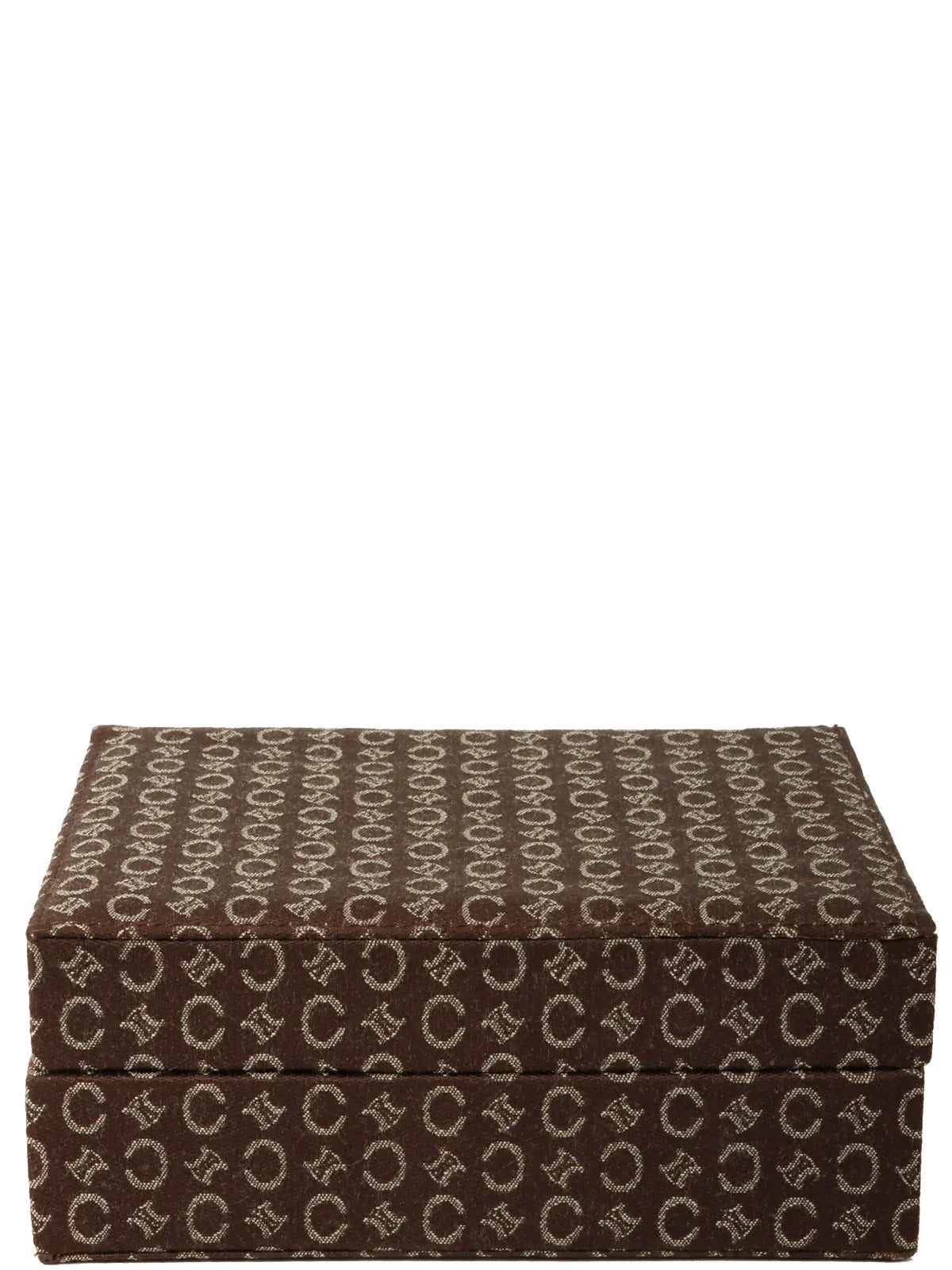 CELINE C Macadam Pattern Jewelry Case Brown