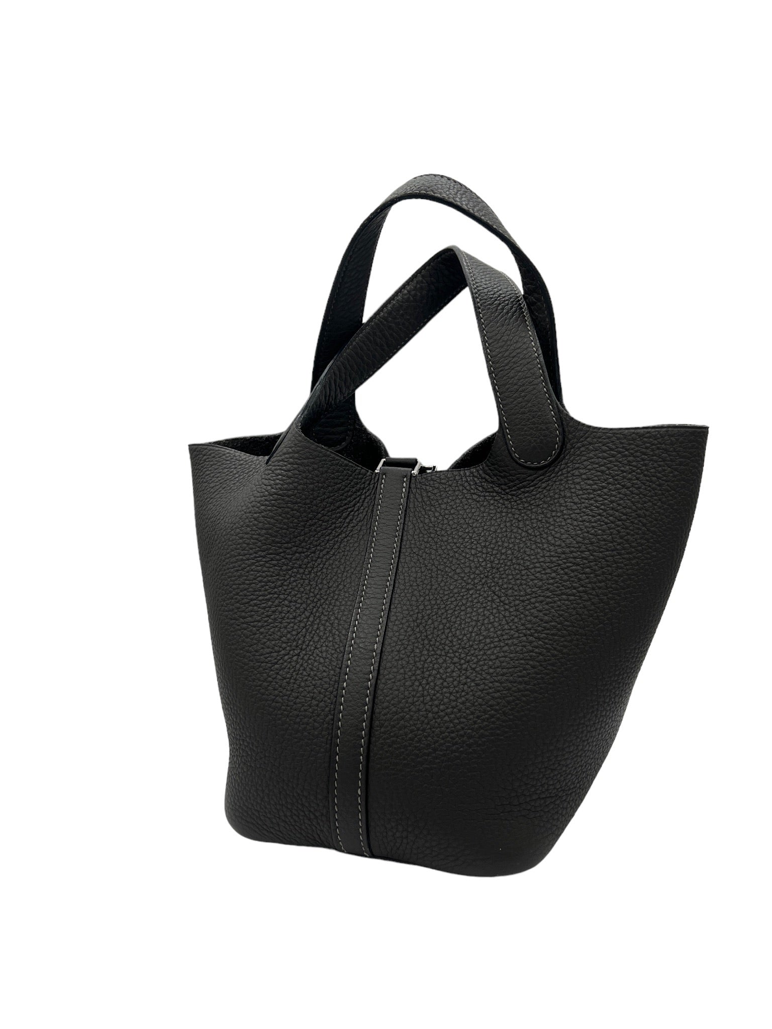 HERMES - Graphite Taurillon Clemence Picotin Lock PM Handbag