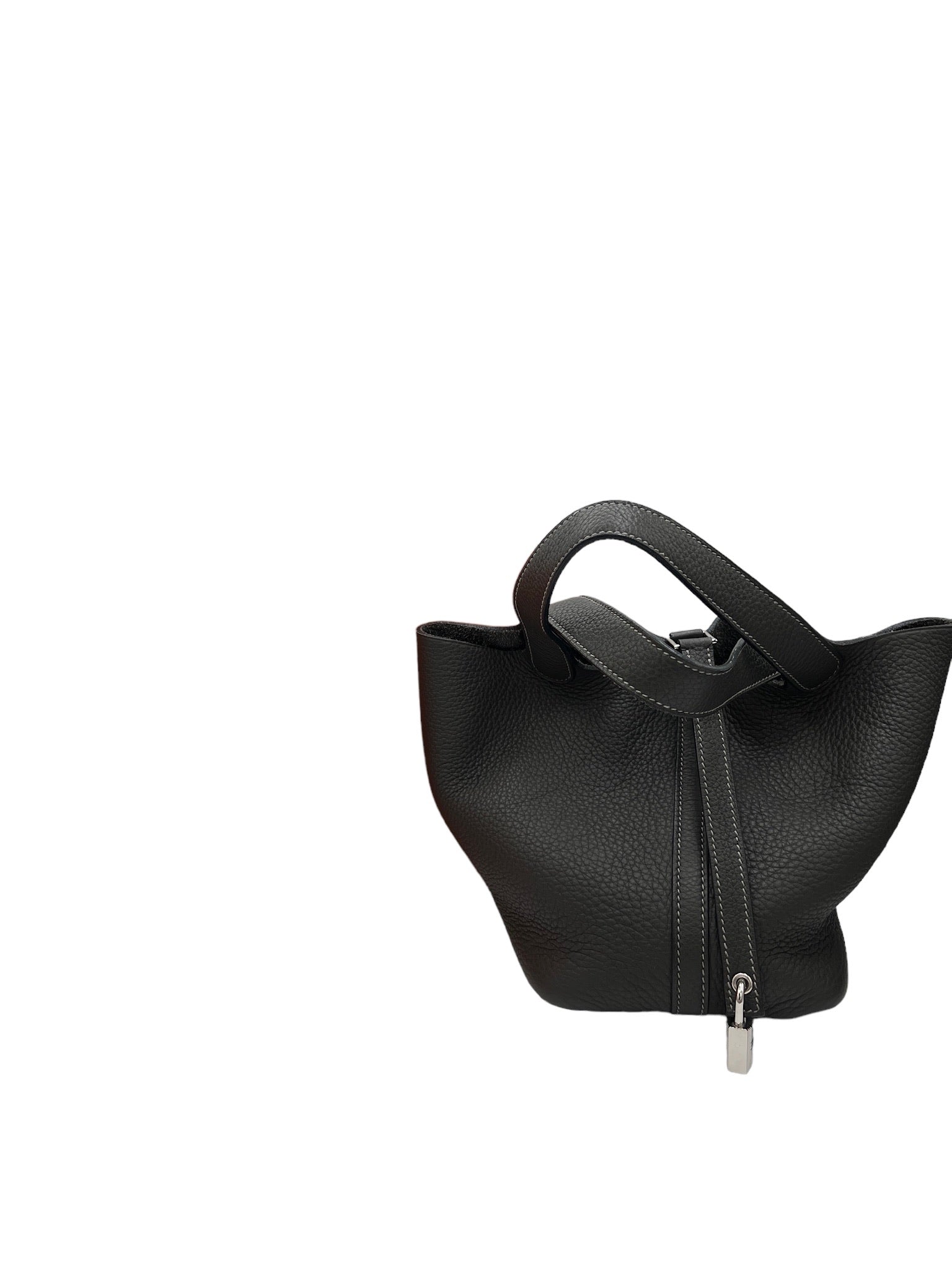 HERMES - Graphite Taurillon Clemence Picotin Lock PM Handbag